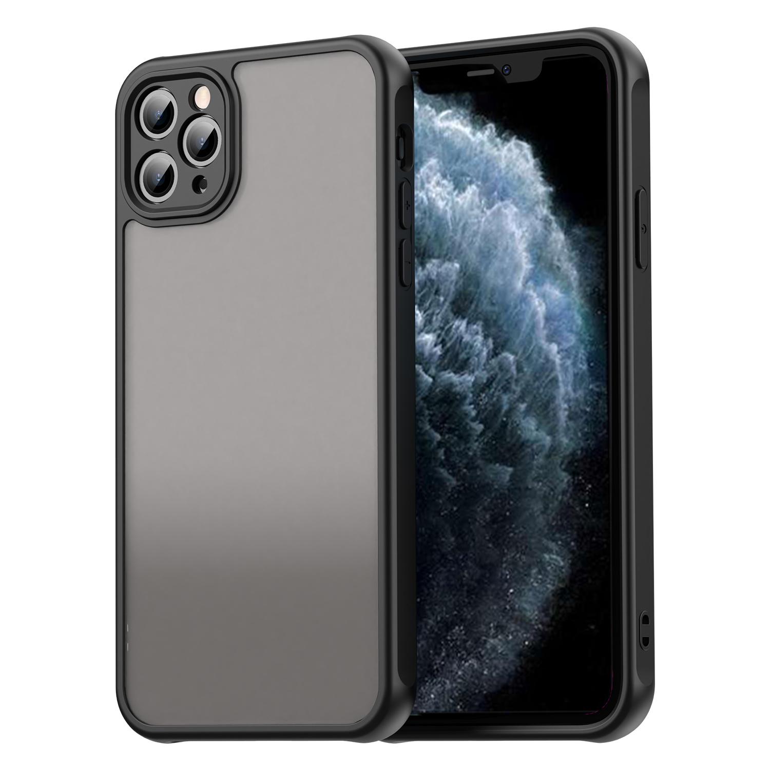 For iPhone 11 Pro Max Fan Dun Series TPU Hybrid PC Frosted Phone Case(Black) - Shopkiz.com