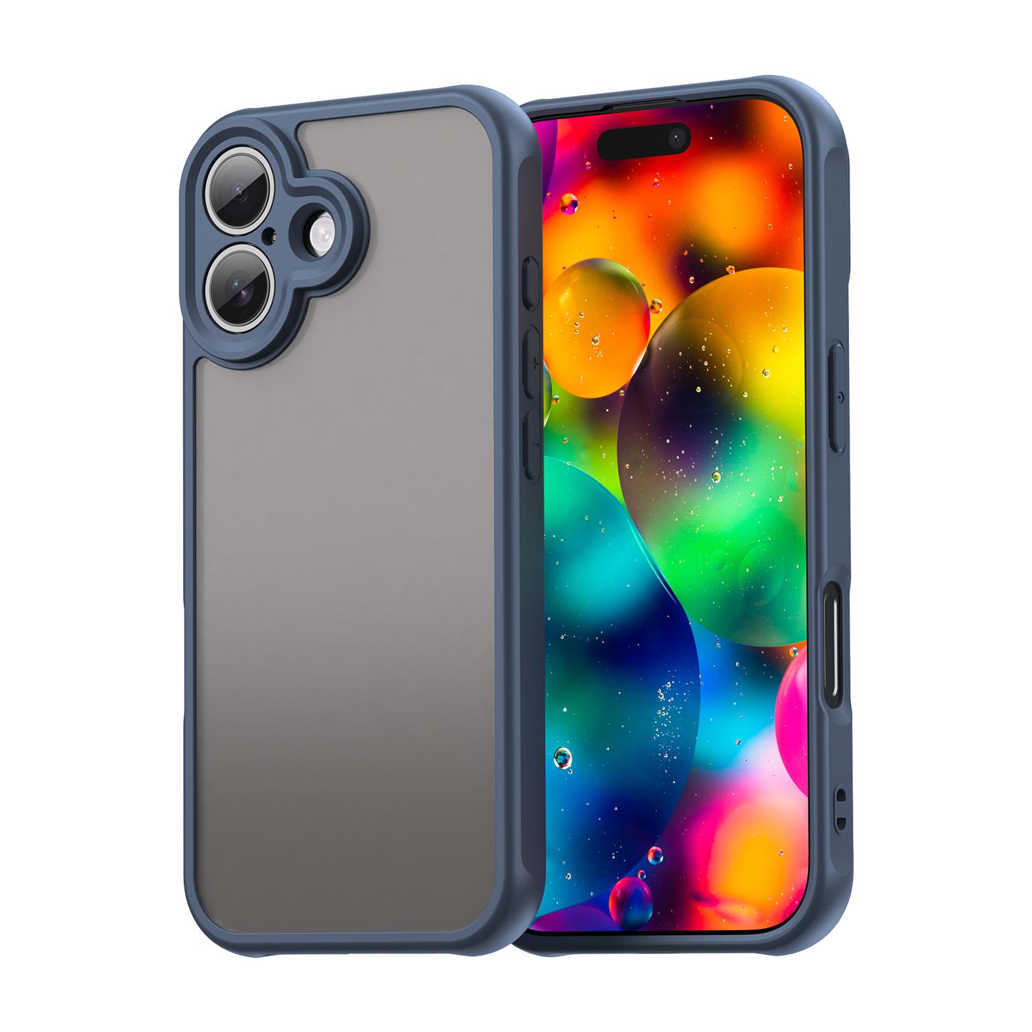 For iPhone 17 Fan Dun Series TPU Hybrid PC Frosted Phone Case(Blue) - Shopkiz.com