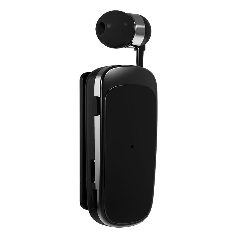 K52 Business Lavalier Retractable Cable Bluetooth Earphone(Black) - Shopkiz.com