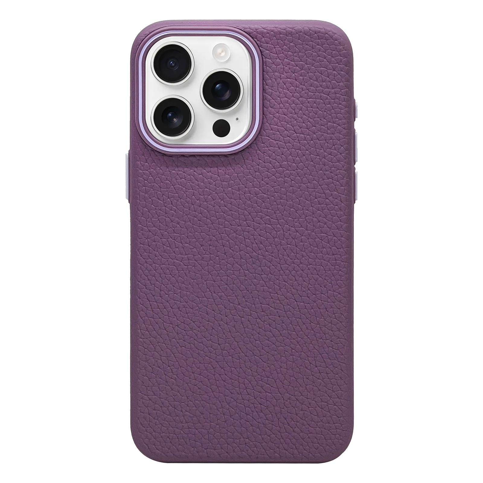 For iPhone 16 Pro Max Litchi Texture TPU Phone Case(Purple) - Shopkiz.com