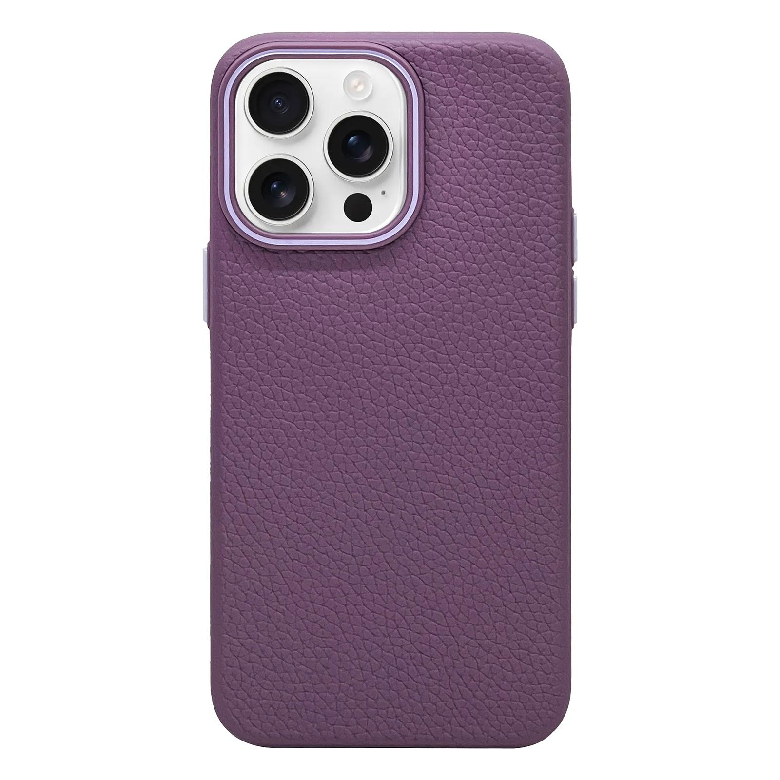 For iPhone 15 Pro Max Litchi Texture TPU Phone Case(Purple) - Shopkiz.com