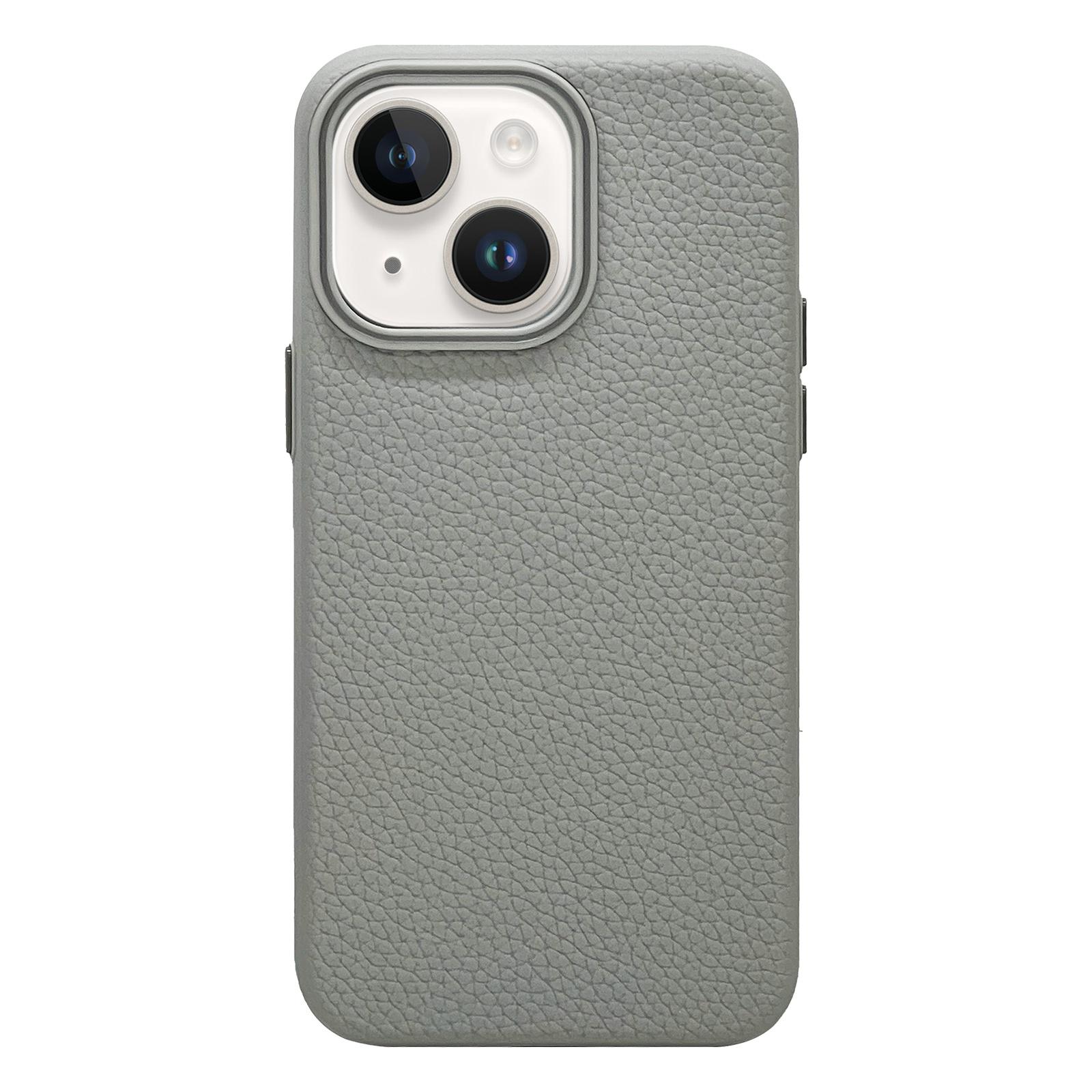 For iPhone 15 Plus / 14 Plus Litchi Texture TPU Phone Case(Grey) - Shopkiz.com