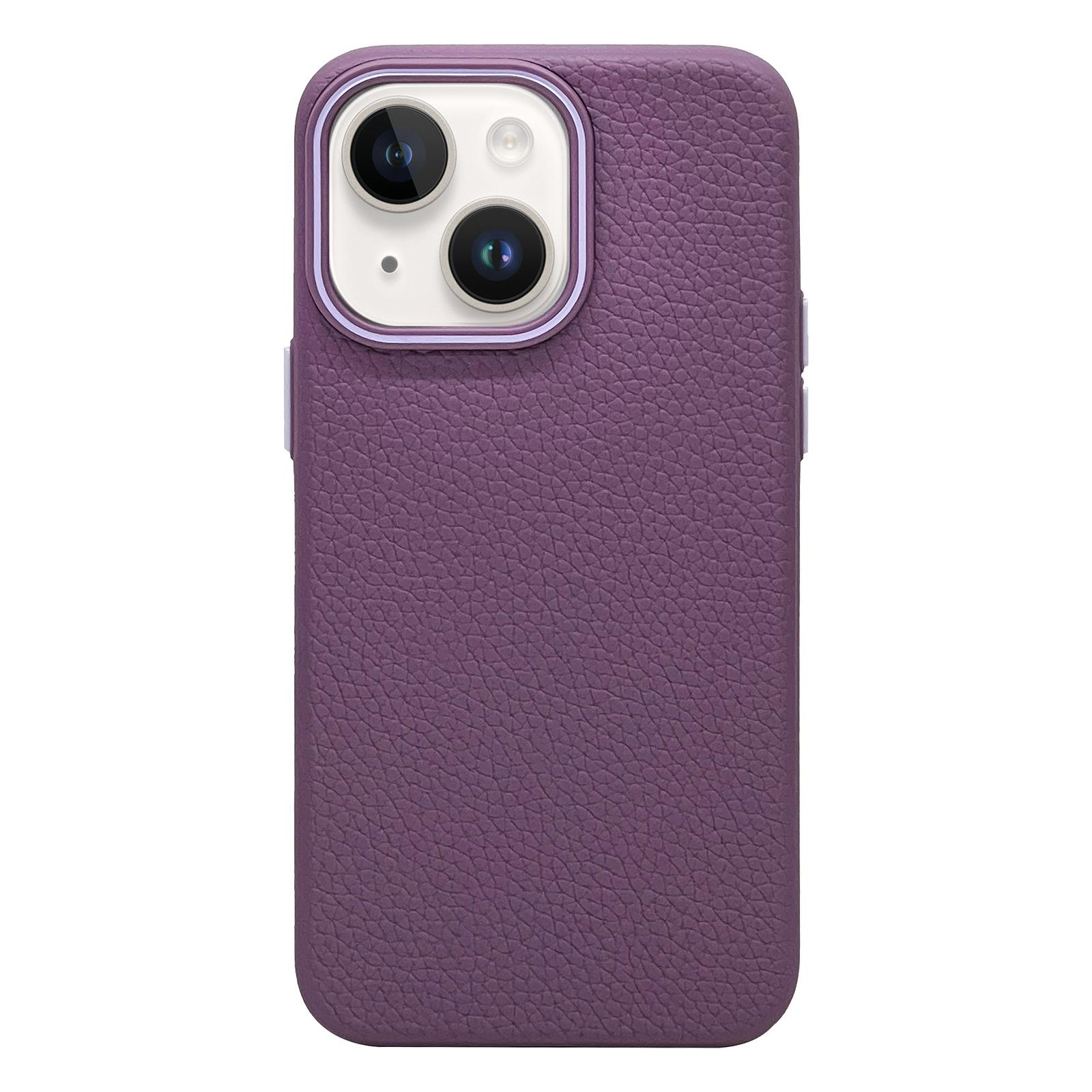 For iPhone 15 Litchi Texture TPU Phone Case(Purple) - Shopkiz.com