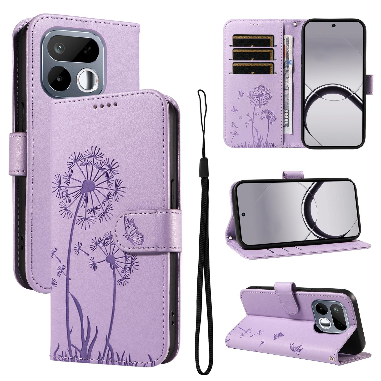 For Realme 16T 5G Dandelion Embossed Pattern Flip Leather Phone Case(Purple) - Shopkiz.com