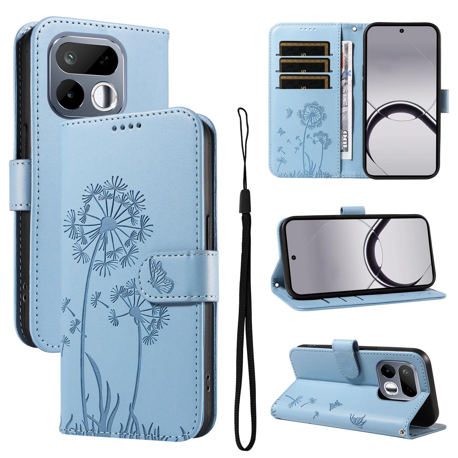 For Realme 16T 5G Dandelion Embossed Pattern Flip Leather Phone Case(Sky Blue) - Shopkiz.com