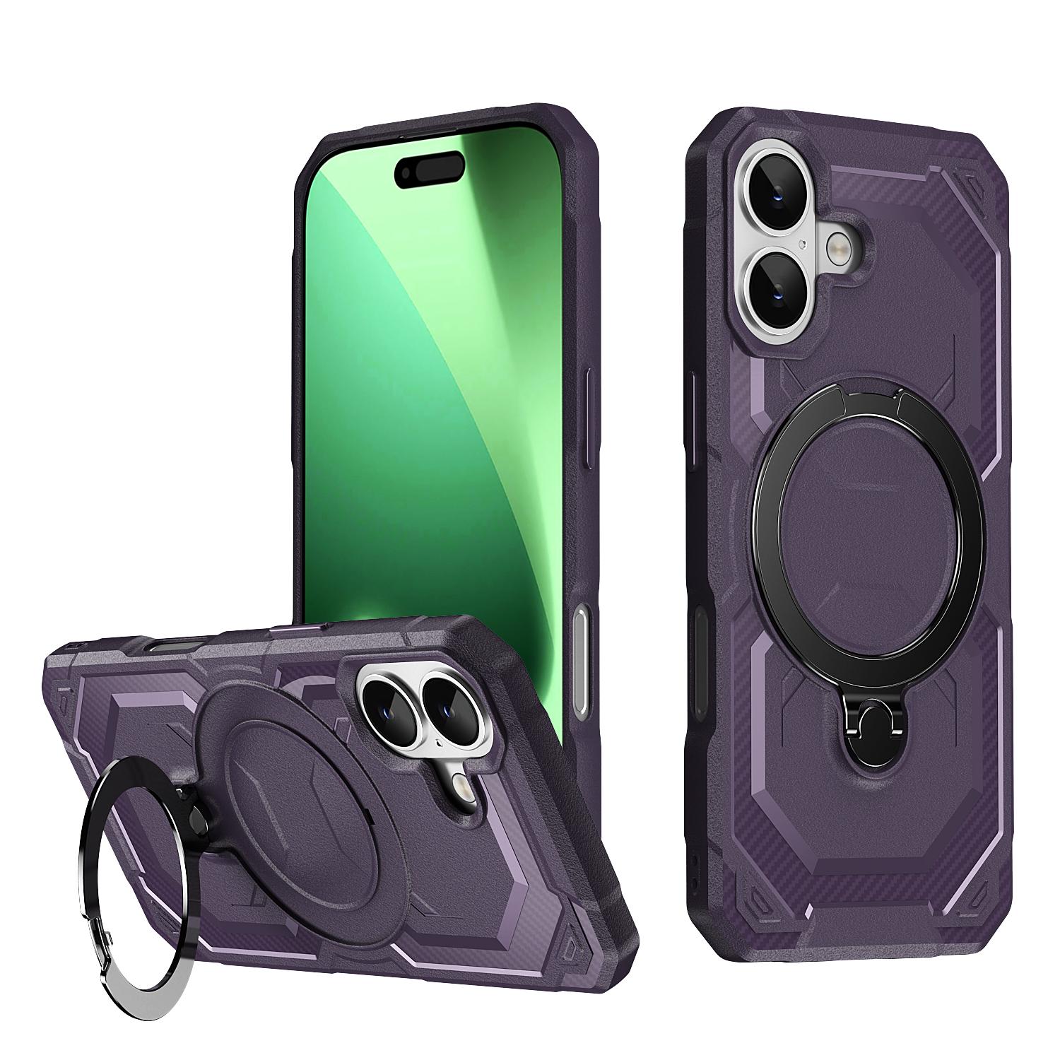 For iPhone 17 Frosted MagSafe Holder Phone Case(Purple) - Shopkiz.com