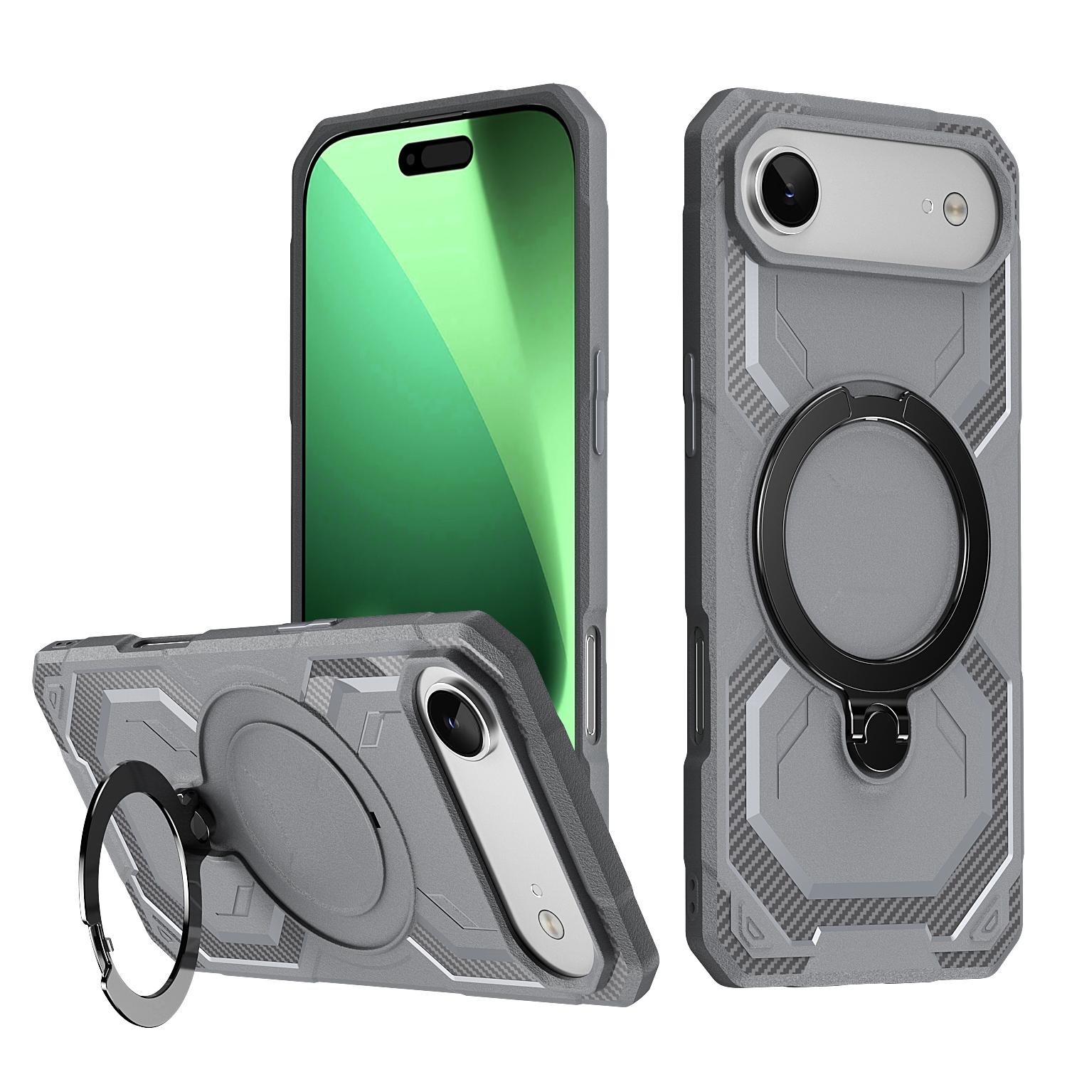 For iPhone Air Frosted MagSafe Holder Phone Case(Grey) - Shopkiz.com