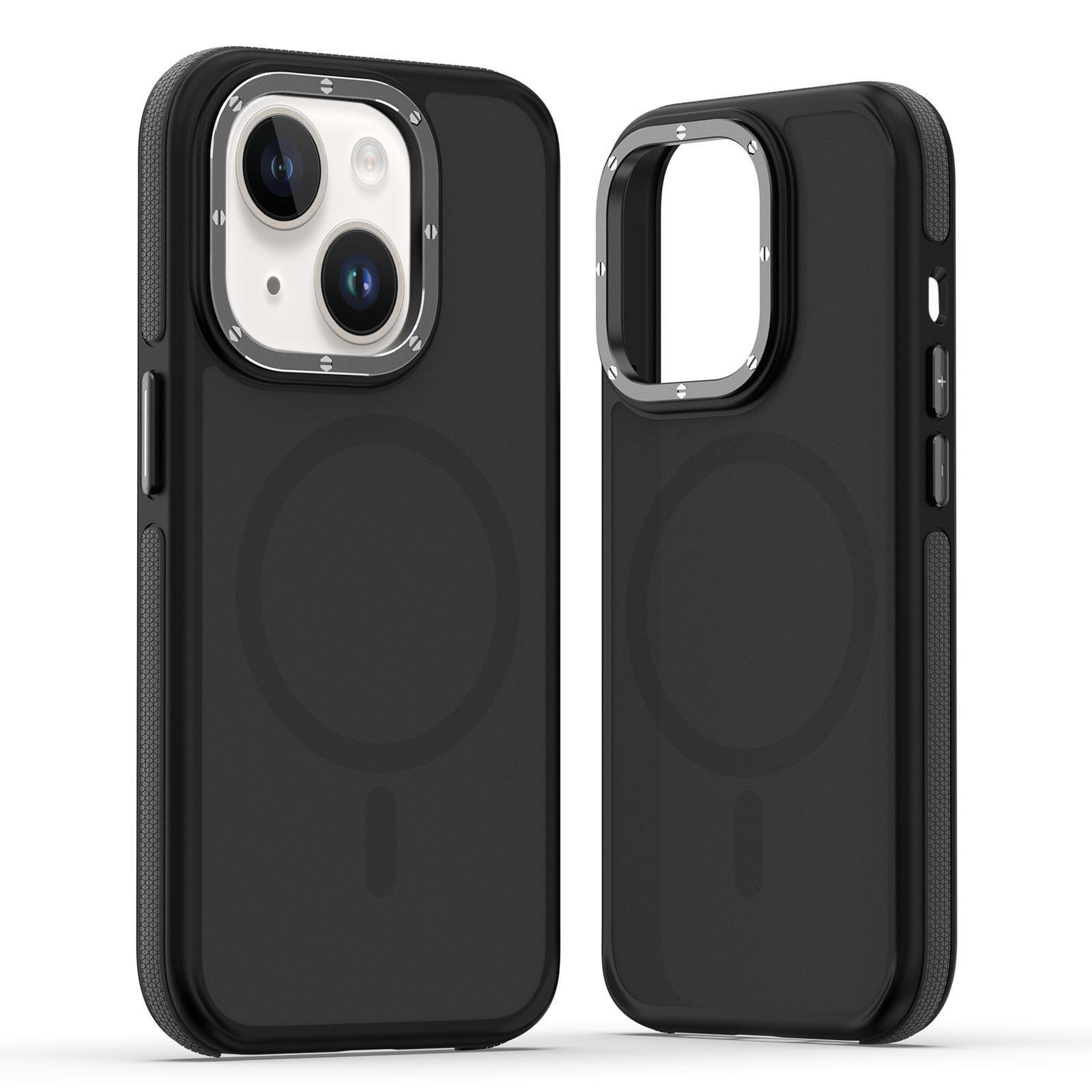 For iPhone 14 / 13 Dual-Color Skin Feel MagSafe Phone Case(Black) - Shopkiz.com