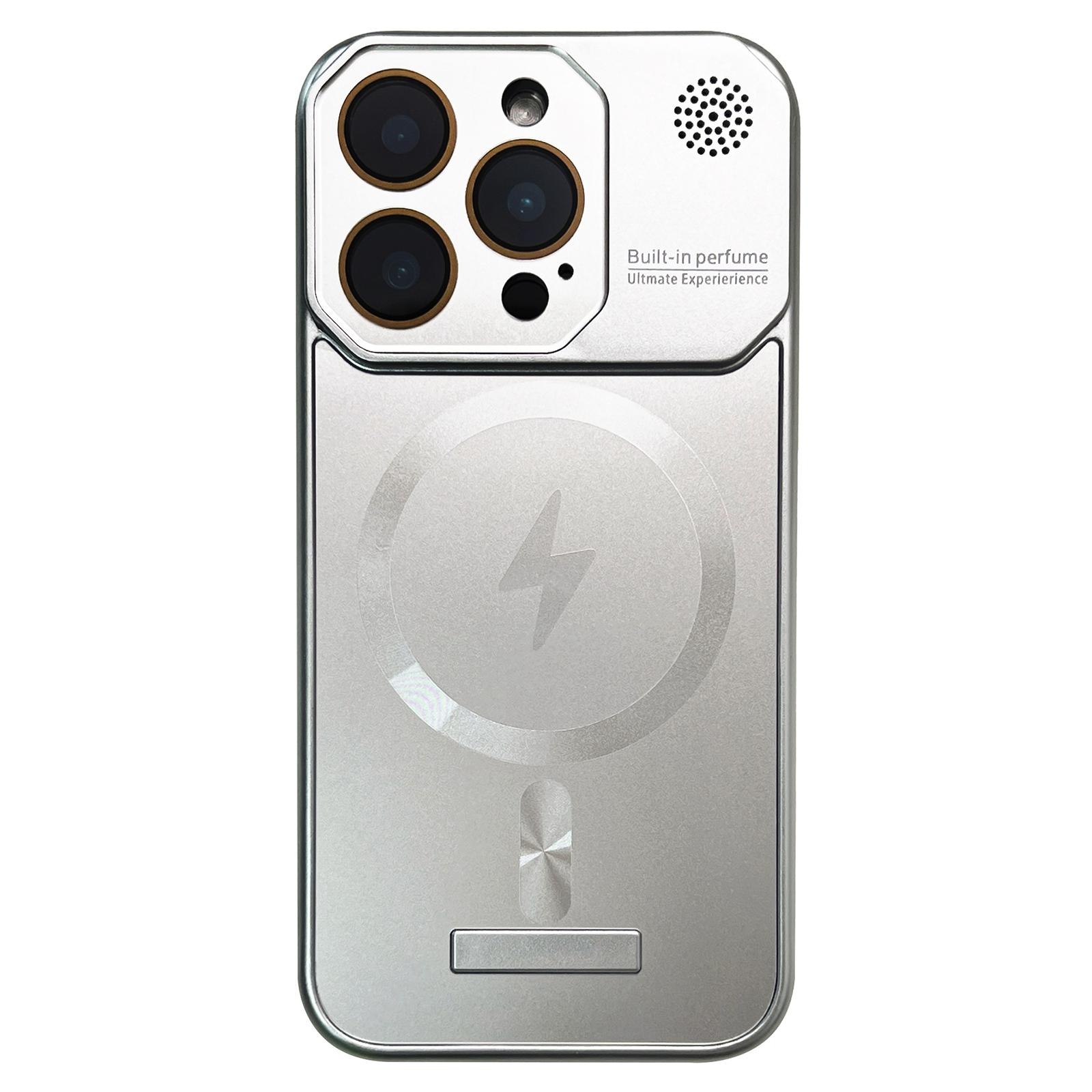 For iPhone 16 Pro Frameless Aromatherapy MagSafe Magnetic PC Phone Case(Titanium Silver) - Shopkiz.com