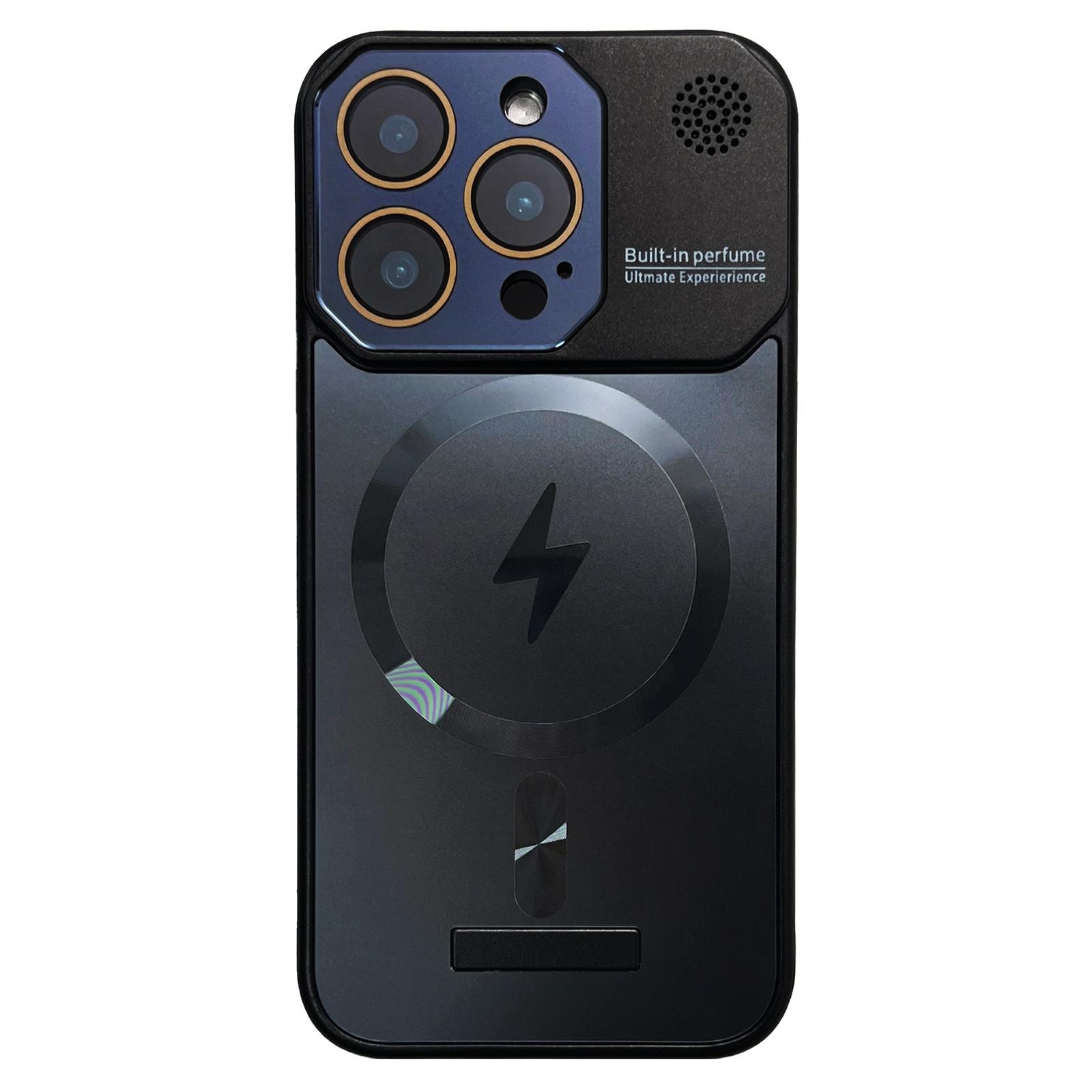 For iPhone 16 Pro Frameless Aromatherapy MagSafe Magnetic PC Phone Case(Black) - Shopkiz.com