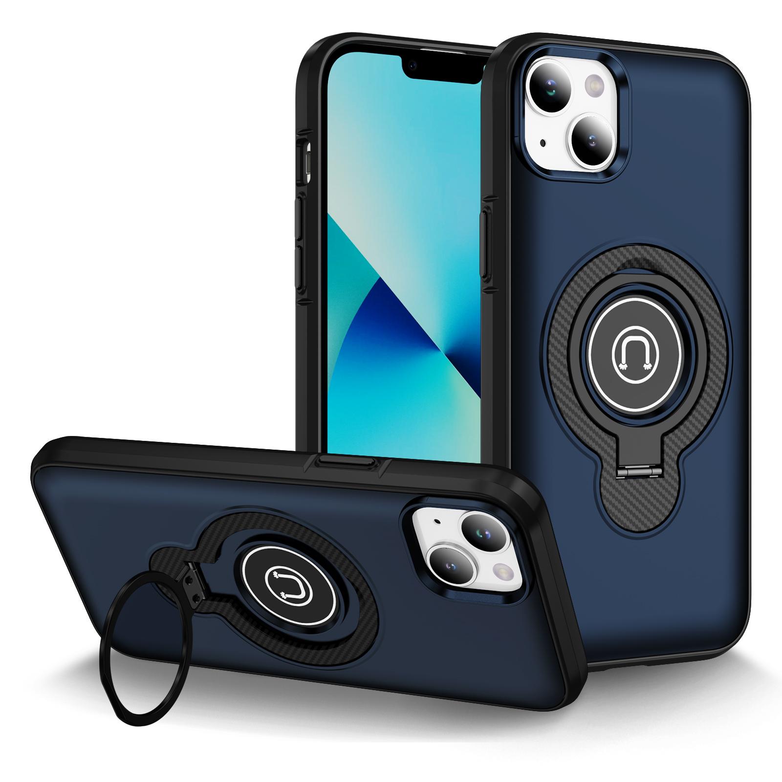 For iPhone 13 Ring Holder Magnetic Phone Case(Blue) - Shopkiz.com