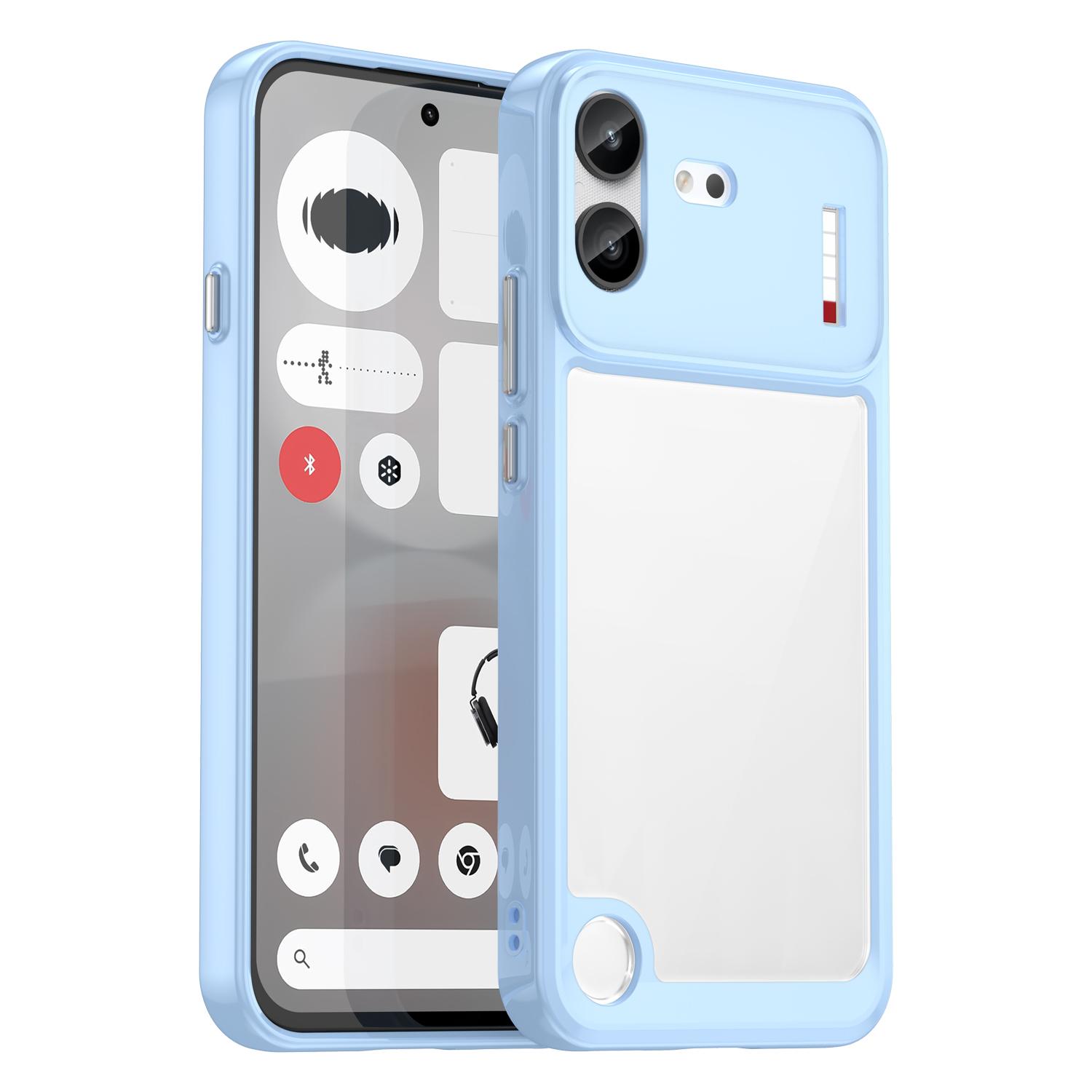 For Nothing Phone 4b Colorful Series Acrylic Hybrid TPU Phone Case(Blue) - Shopkiz.com