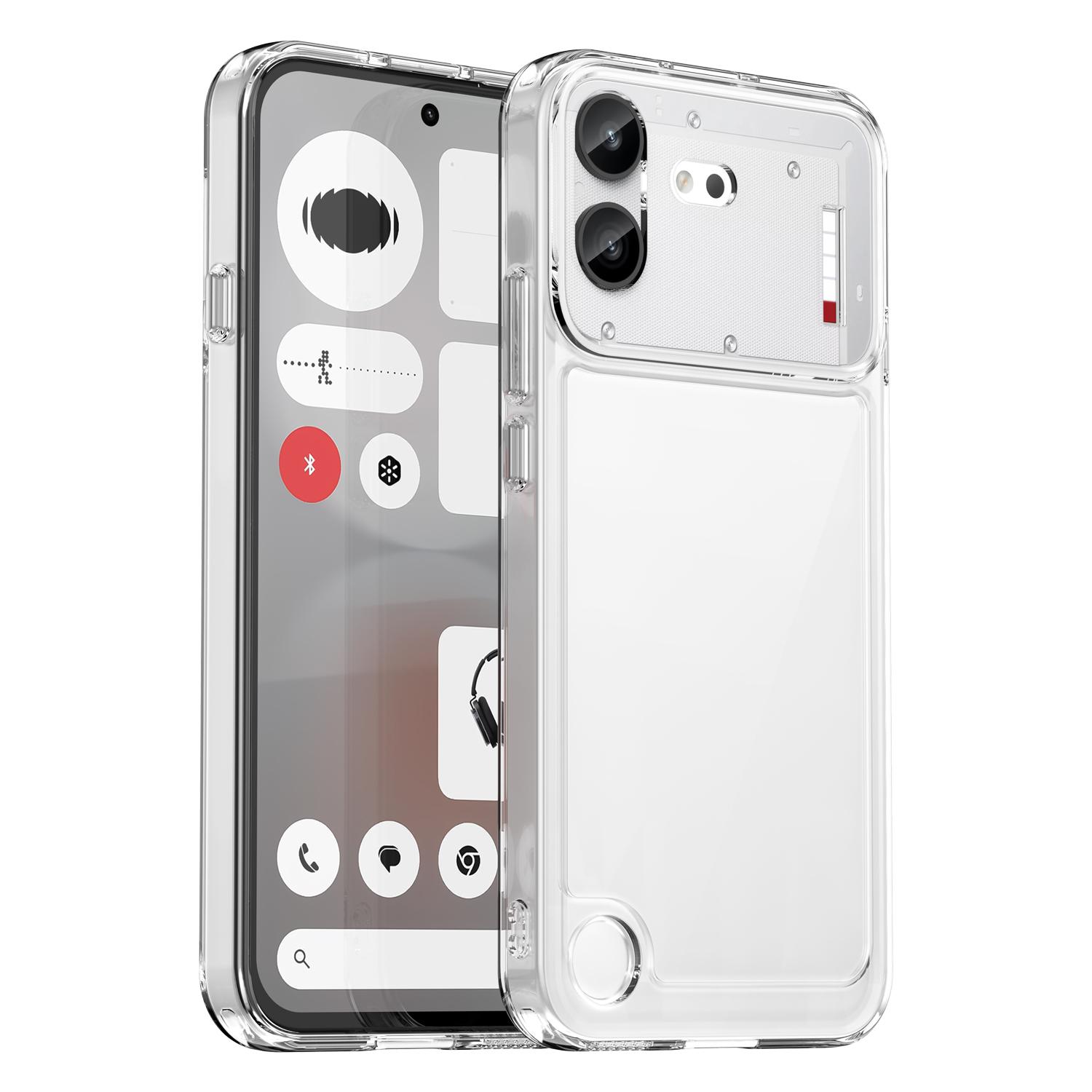 For Nothing Phone 4b Colorful Series Acrylic Hybrid TPU Phone Case(Transparent) - Shopkiz.com