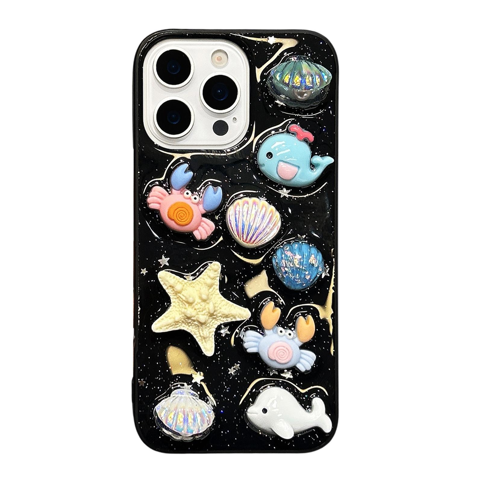 For iPhone 13 Pro Max Epoxy Acrylic Hybrid TPU Phone Case(Ocean Shell Crab) - Shopkiz.com