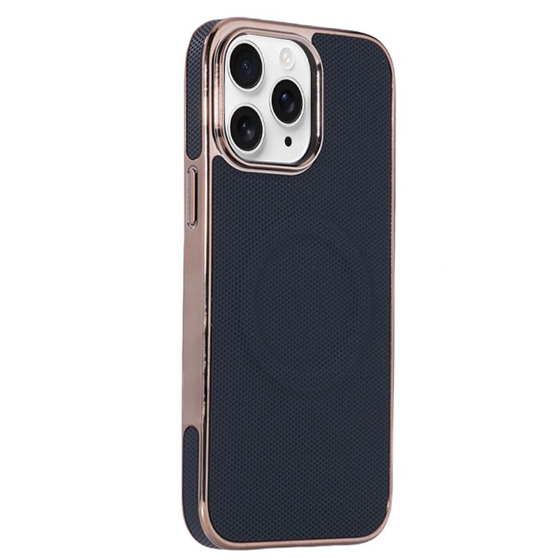 For iPhone 11 Pro Electroplating Soft Side Sticker Leather MagSafe Phone Case(Black) - Shopkiz.com