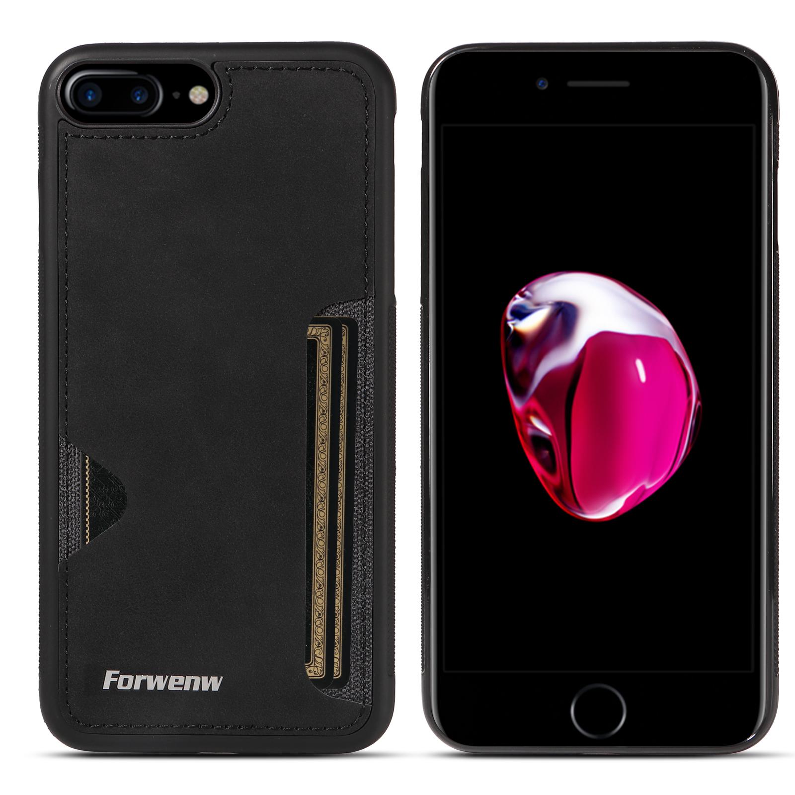 For iPhone 7 Plus / 8 Plus Forwenw F5 Series Integrated Card Bag Phone Case(Black) - Shopkiz.com