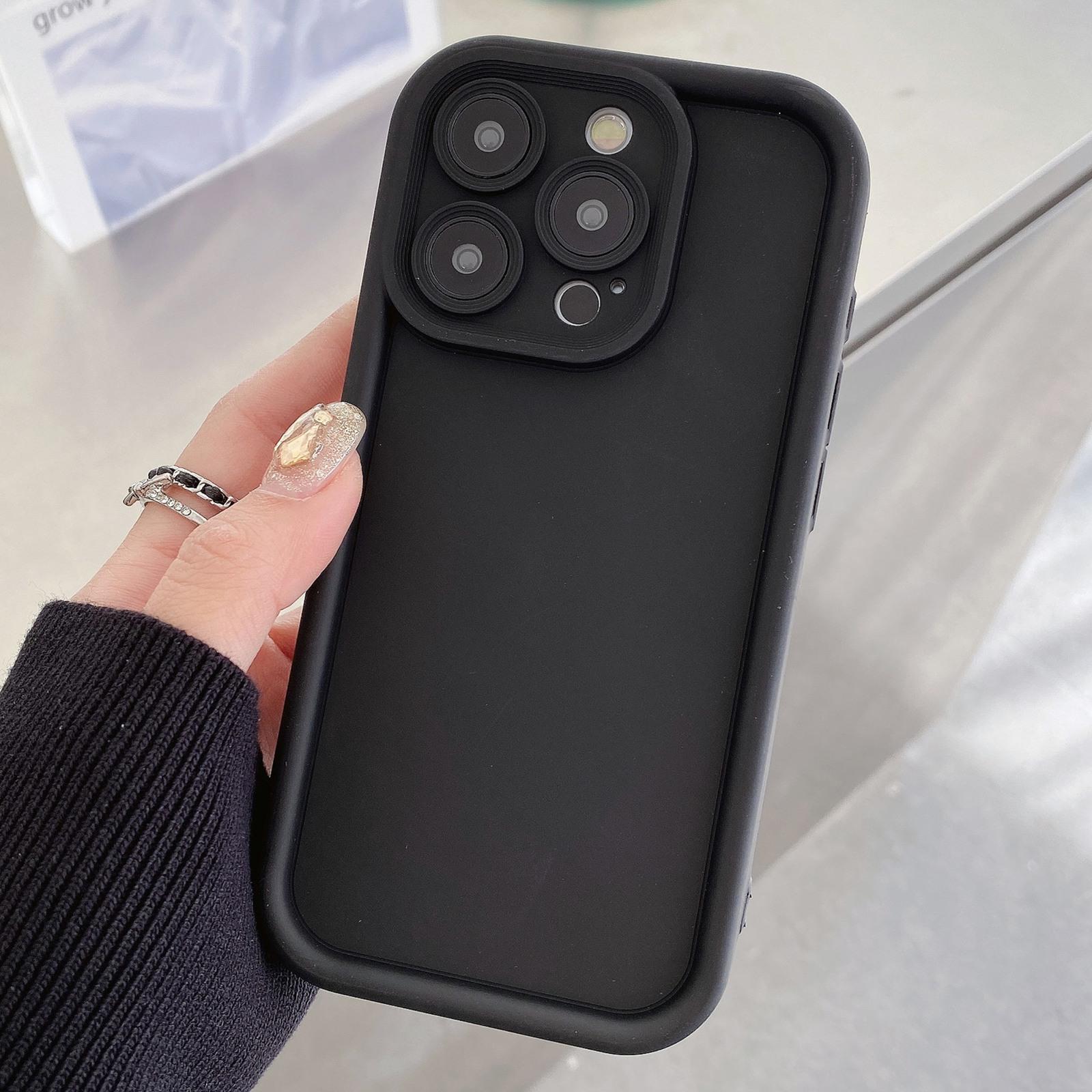For iPhone 15 Pro Shockproof Frame Frosted Precise Hole TPU Phone Case(Black) - Shopkiz.com