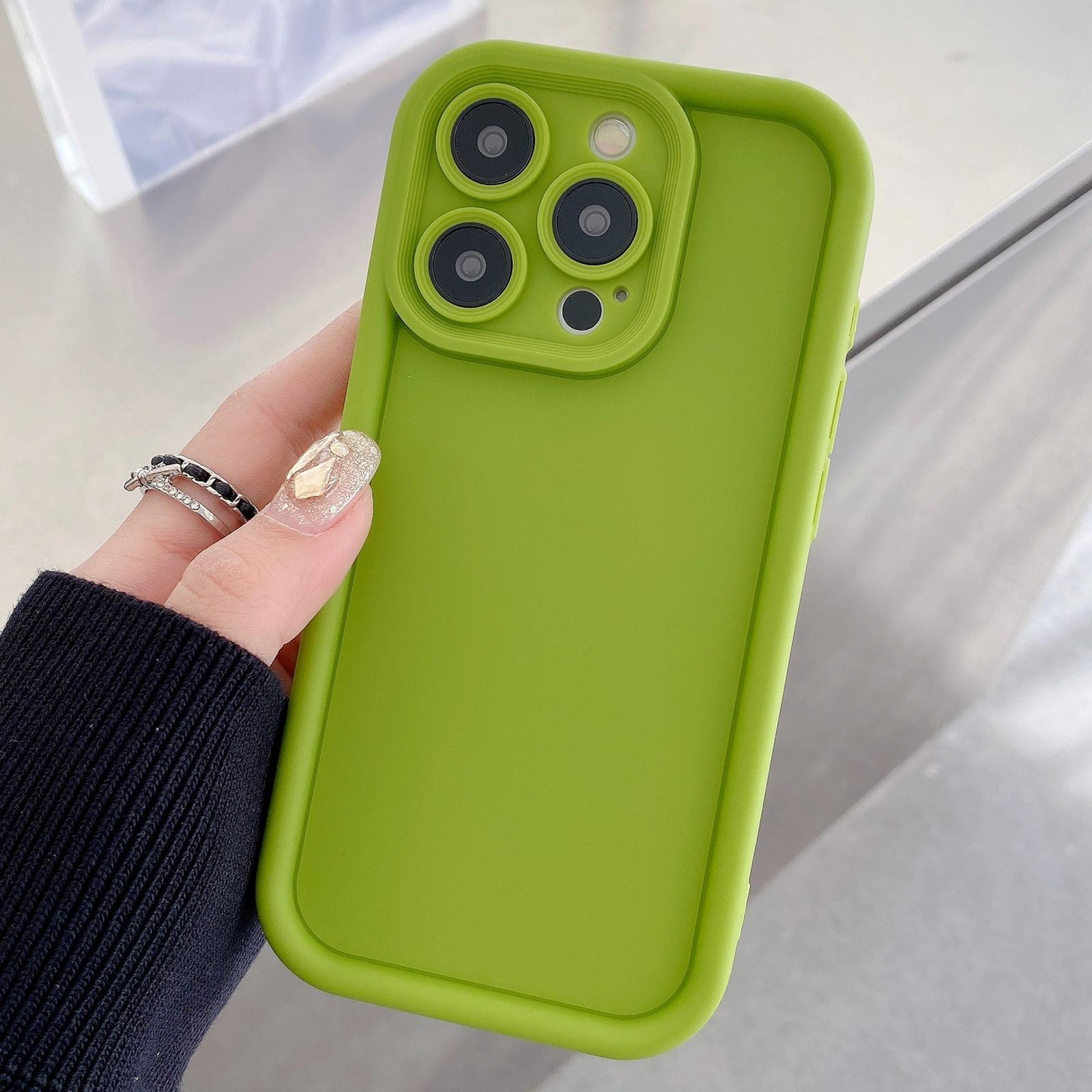 For iPhone 12 Pro Max Shockproof Frame Frosted Precise Hole TPU Phone Case(Fluorescent Green) - Shopkiz.com