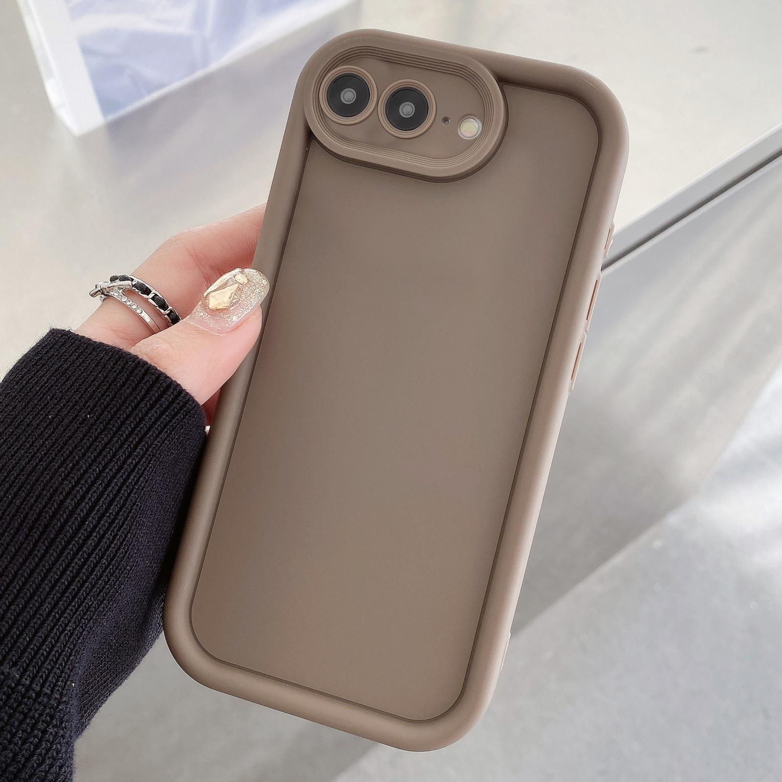 For iPhone 8 Plus / 7 Plus Shockproof Frame Frosted Precise Hole TPU Phone Case(Coffee) - Shopkiz.com