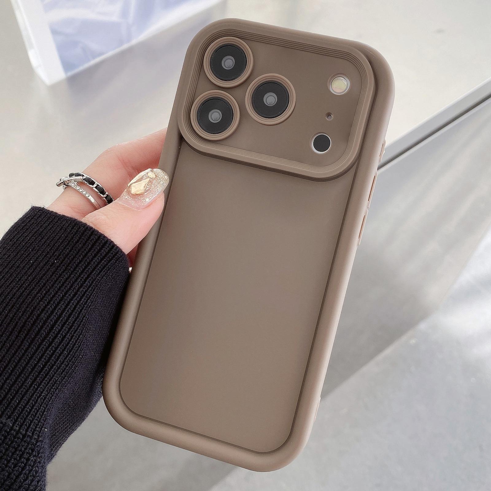 For iPhone 17 Pro Shockproof Frame Frosted Precise Hole TPU Phone Case(Coffee) - Shopkiz.com