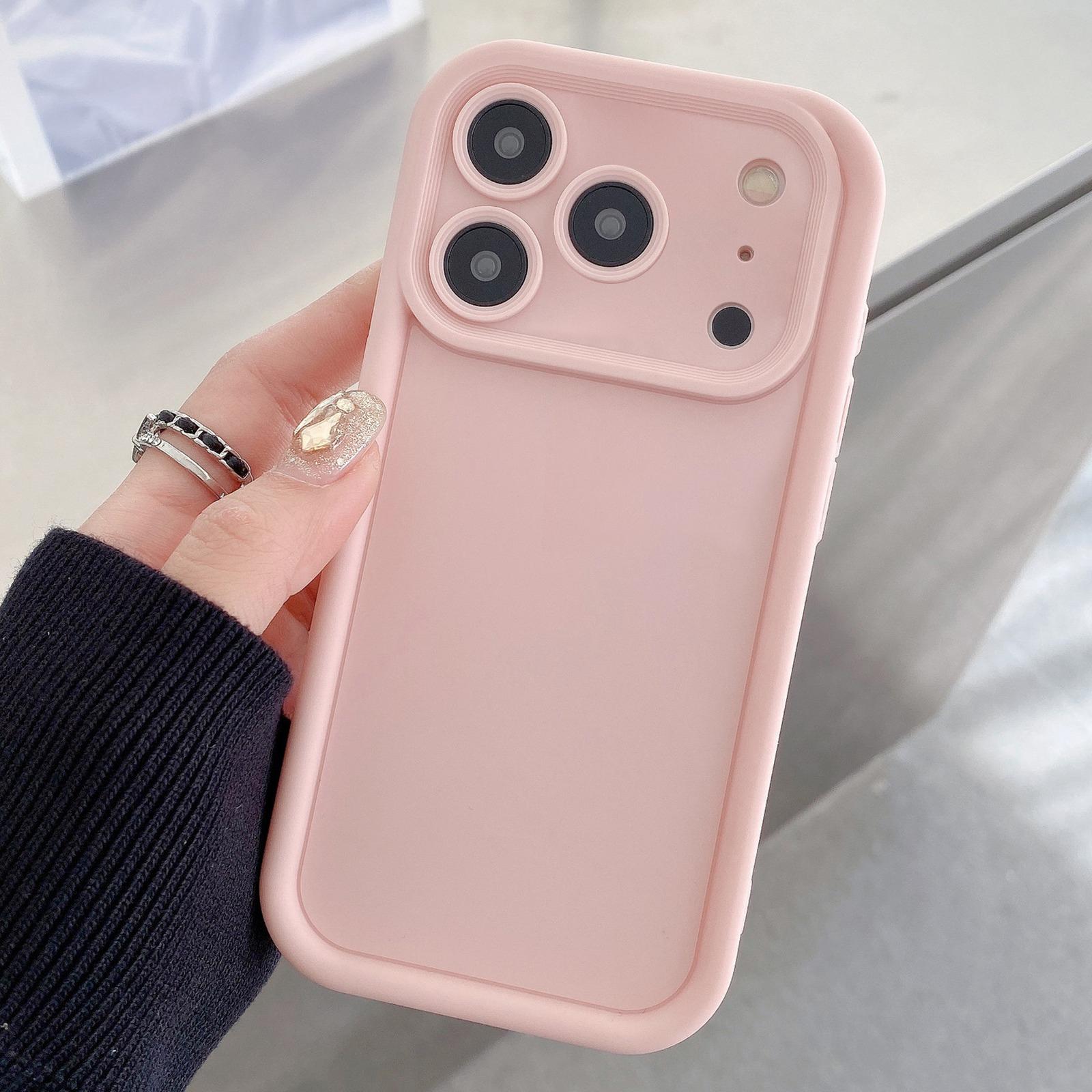 For iPhone 17 Pro Shockproof Frame Frosted Precise Hole TPU Phone Case(Light Pink) - Shopkiz.com