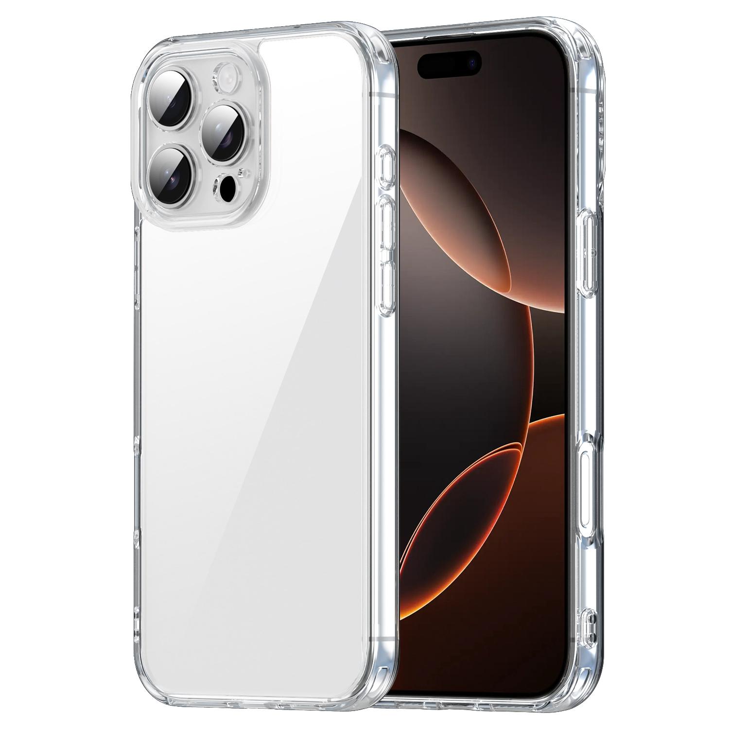 For iPhone 16 Pro PC Hybrid TPU Airbag Shockproof Phone Case(Transparent) - Shopkiz.com