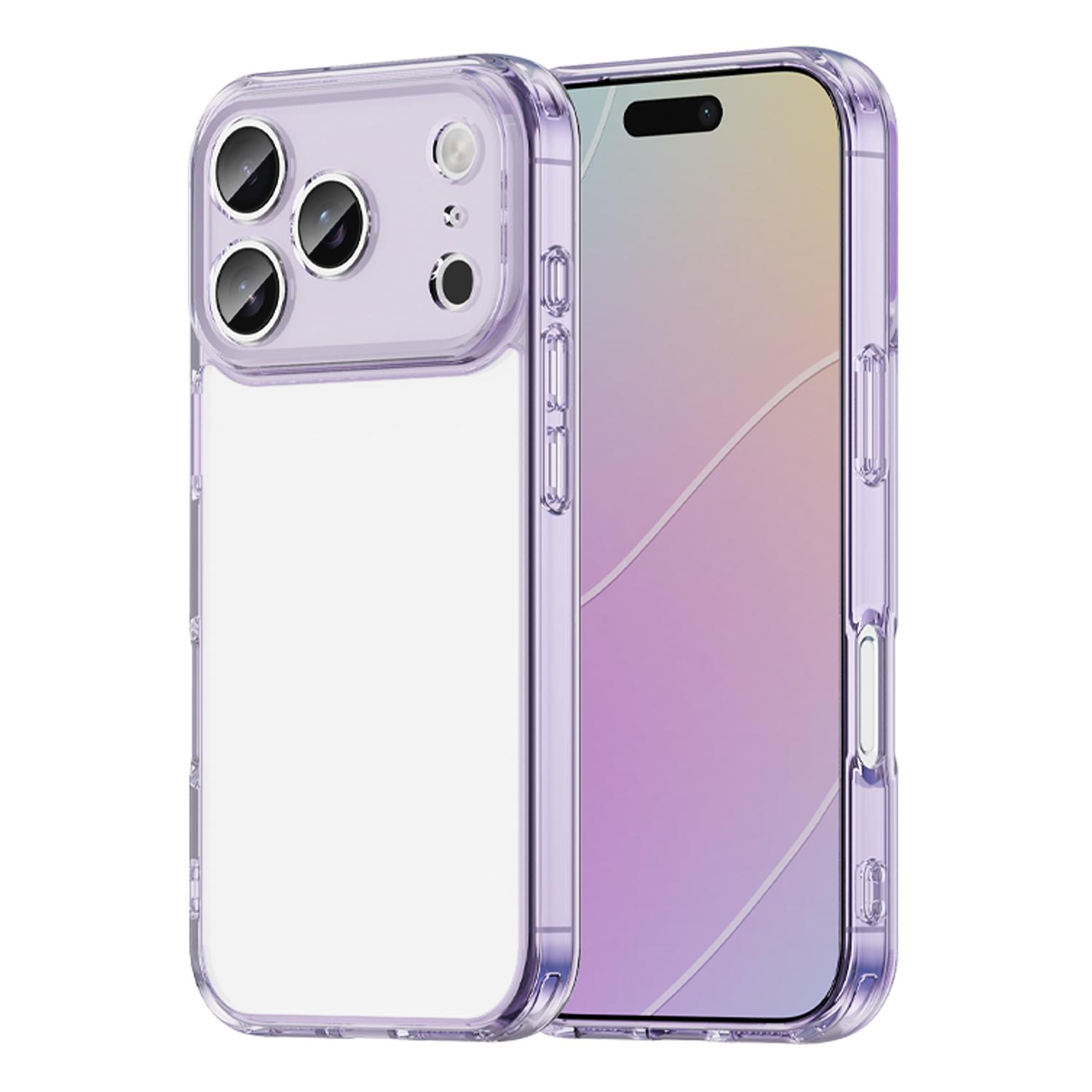 For iPhone 17 Pro PC Hybrid TPU Airbag Shockproof Phone Case(Transparent Purple) - Shopkiz.com