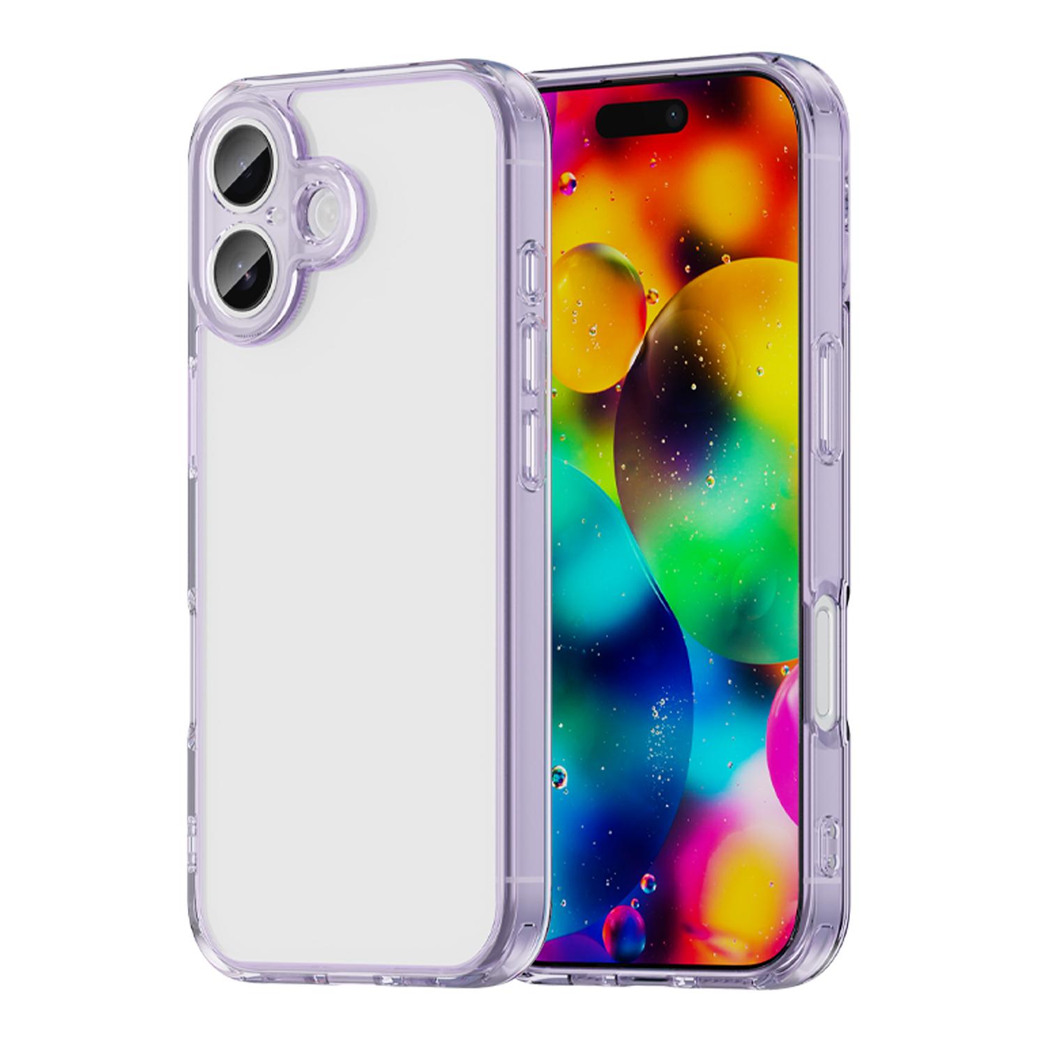 For iPhone 18 PC Hybrid TPU Airbag Shockproof Phone Case(Transparent Purple) - Shopkiz.com