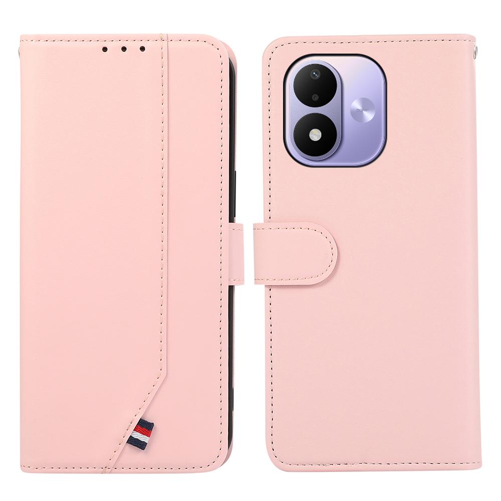 For Redmi Note 17 4G Global 171mm ABEEL Delicate Texture Splicing RFID Leather Phone Case(Pink) - Shopkiz.com