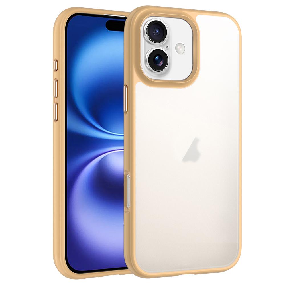 For iPhone 16 Phantom Frosted Airbag Shockproof Transparent Phone Case(Yellow) - Shopkiz.com