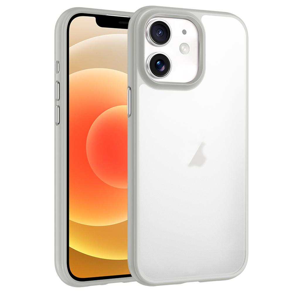 For iPhone 12 Phantom Frosted Airbag Shockproof Transparent Phone Case(Grey) - Shopkiz.com