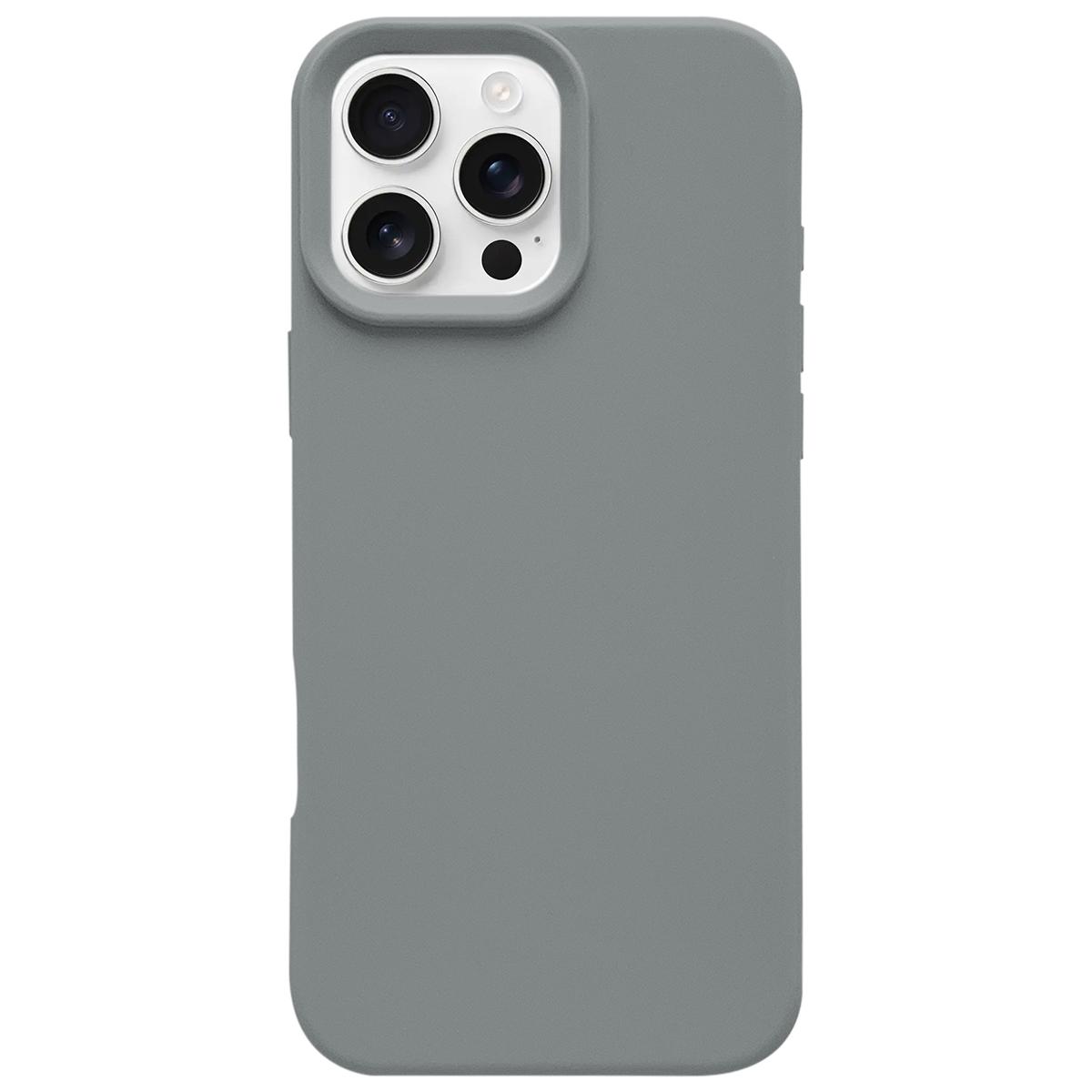 For iPhone 16 Pro Max Dopamine Simple Imitation Liquid Silicone Phone Case(Starry Grey) - Shopkiz.com