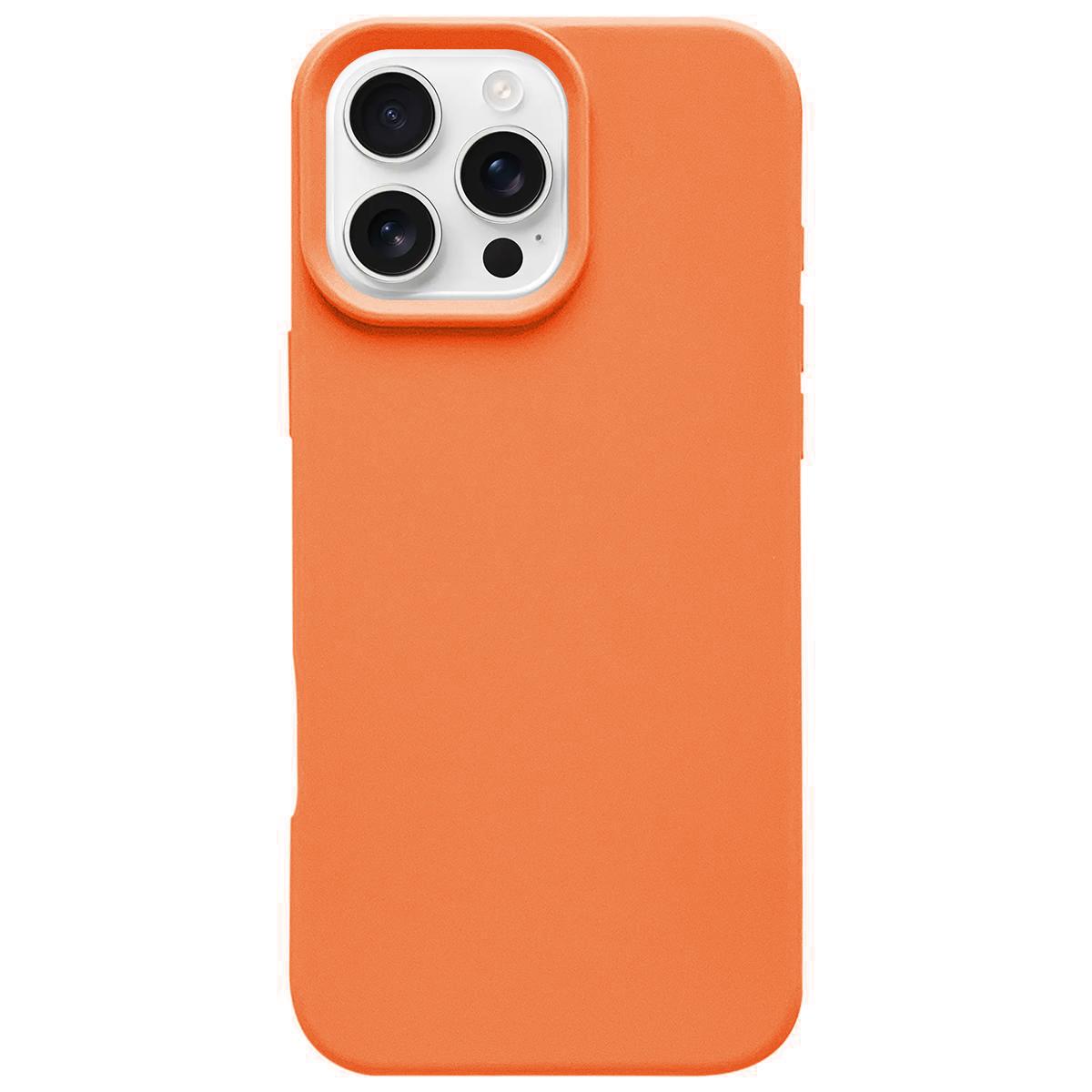 For iPhone 16 Pro Max Dopamine Simple Imitation Liquid Silicone Phone Case(Orange) - Shopkiz.com