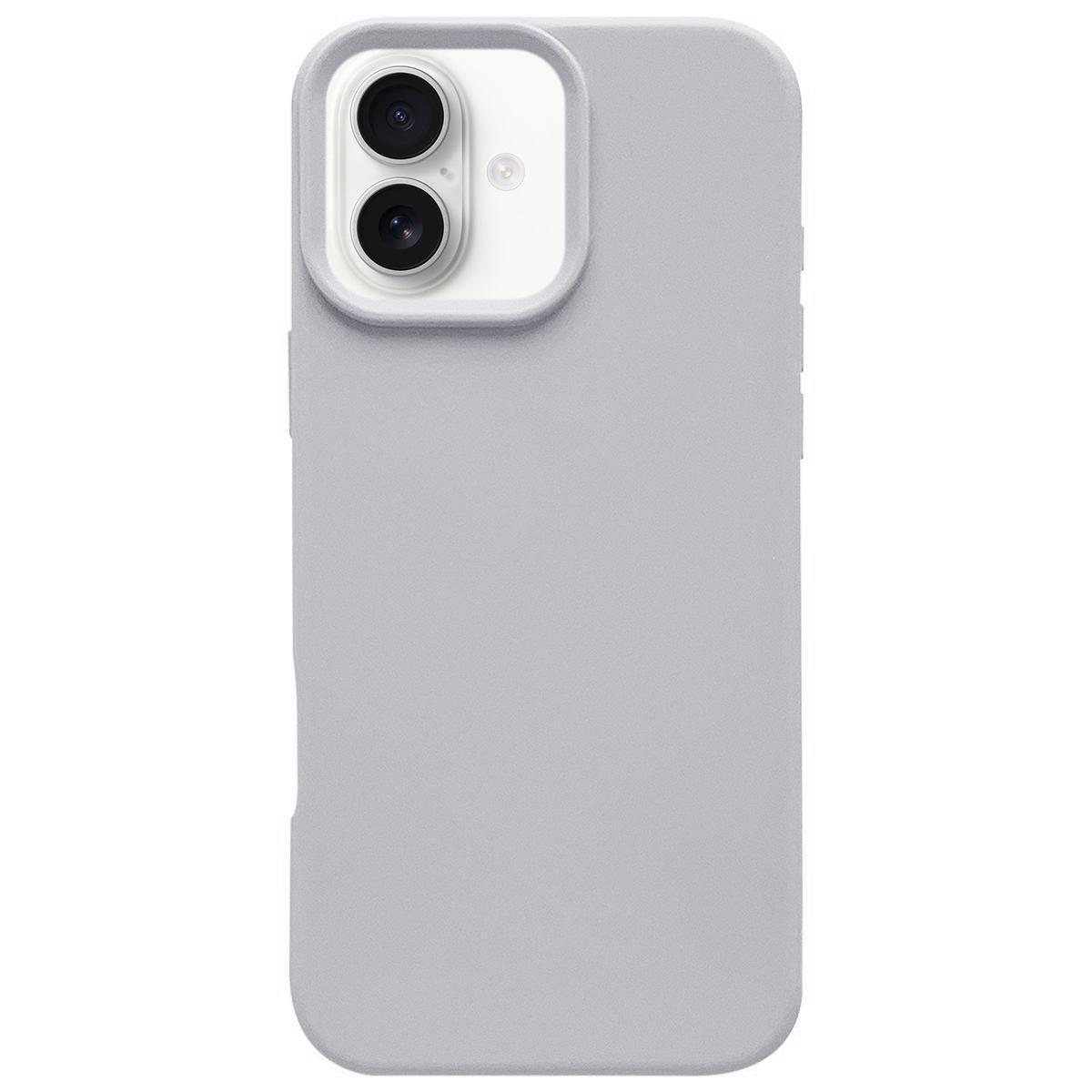 For iPhone 16 Plus Dopamine Simple Imitation Liquid Silicone Phone Case(Smoky Blue) - Shopkiz.com
