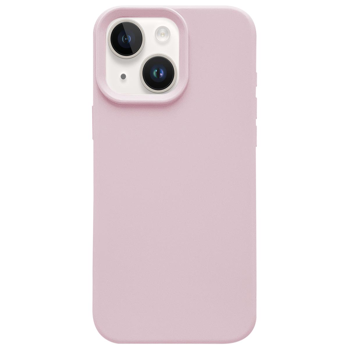 For iPhone 14 Dopamine Simple Imitation Liquid Silicone Phone Case(Sakura Powder) - Shopkiz.com