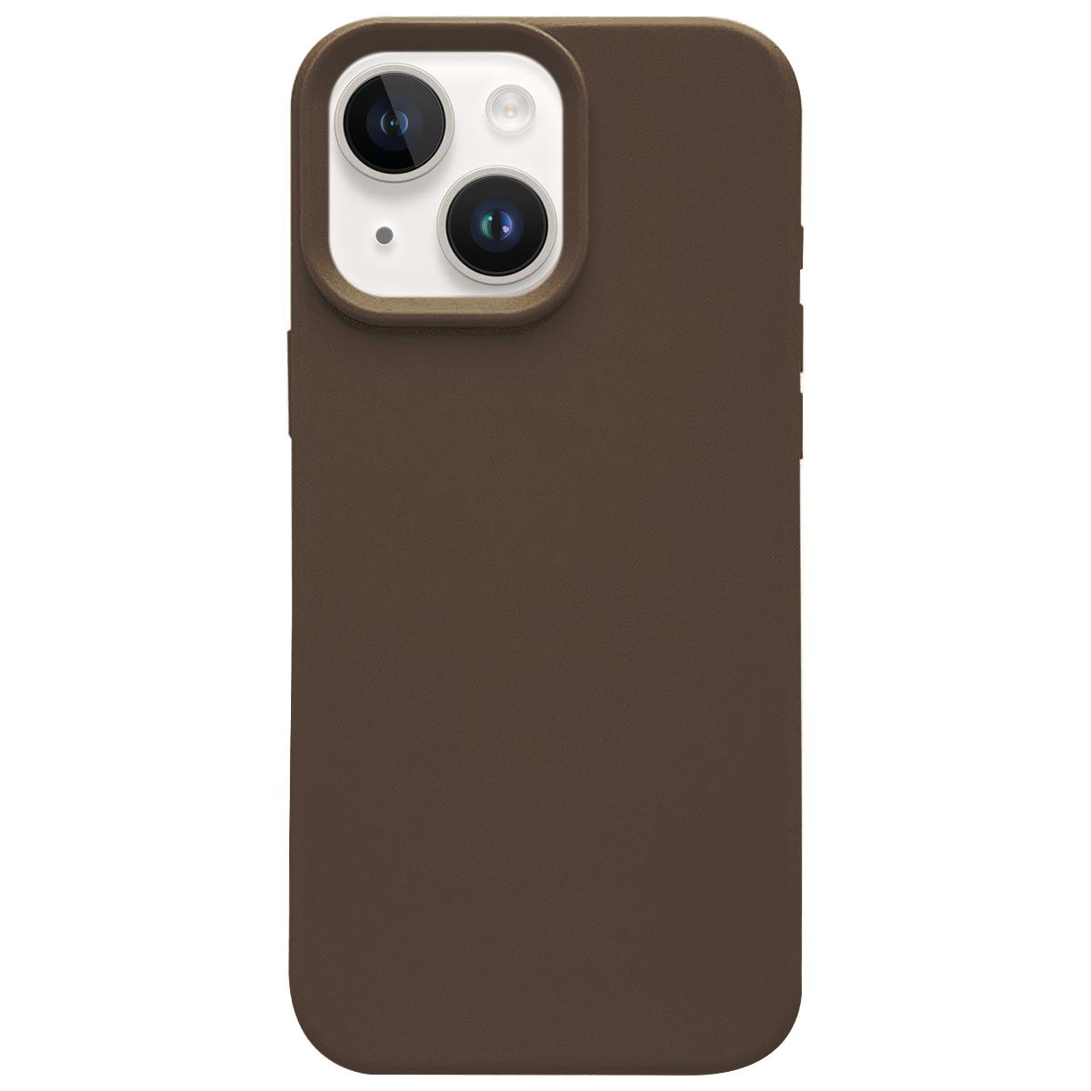 For iPhone 14 Dopamine Simple Imitation Liquid Silicone Phone Case(Brown) - Shopkiz.com