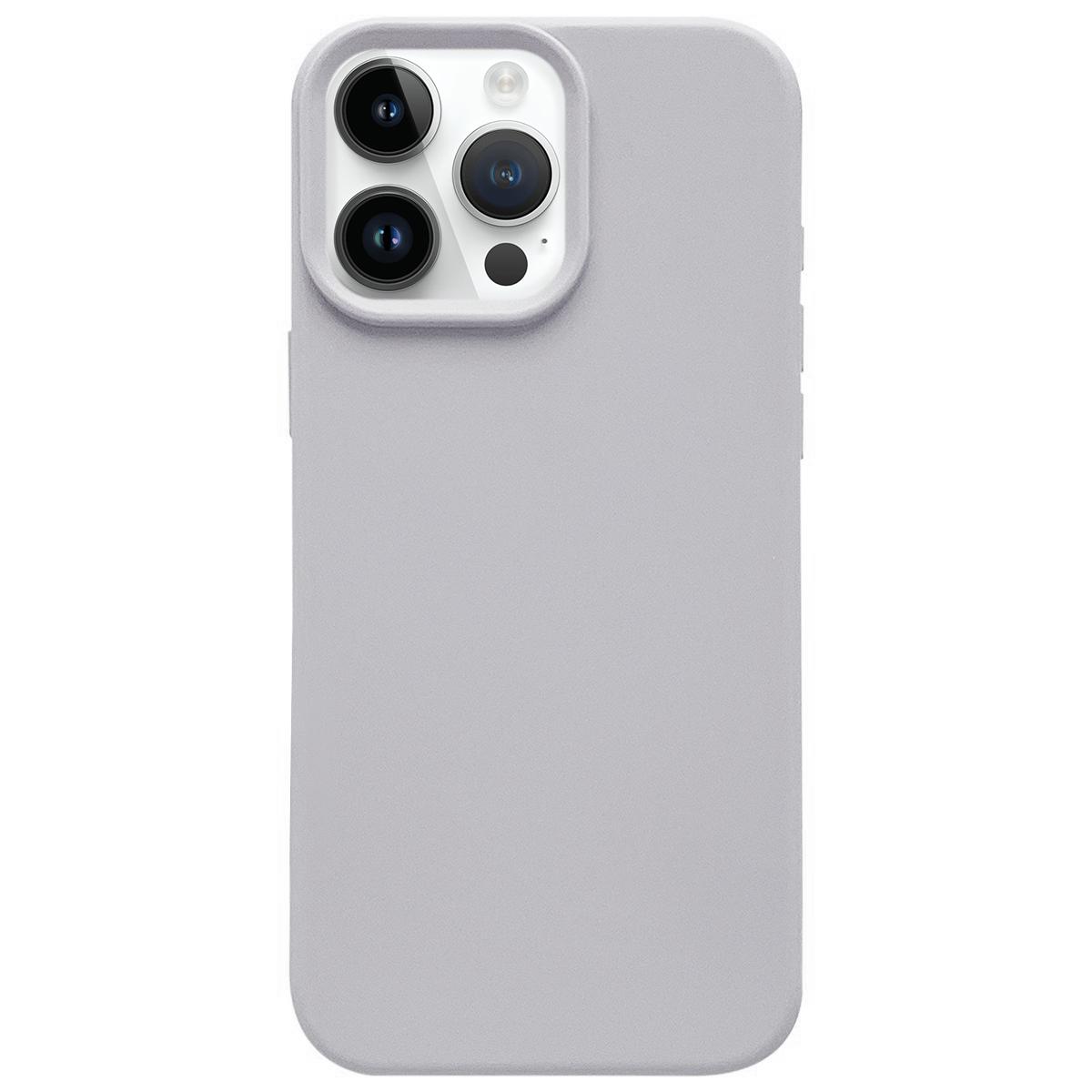For iPhone 14 Pro Dopamine Simple Imitation Liquid Silicone Phone Case(Smoky Blue) - Shopkiz.com