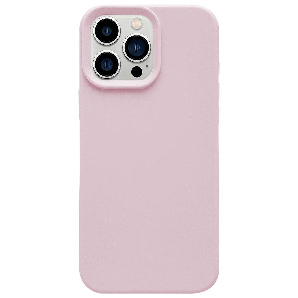 For iPhone 13 Pro Max Dopamine Simple Imitation Liquid Silicone Phone Case(Sakura Powder) - Shopkiz.com