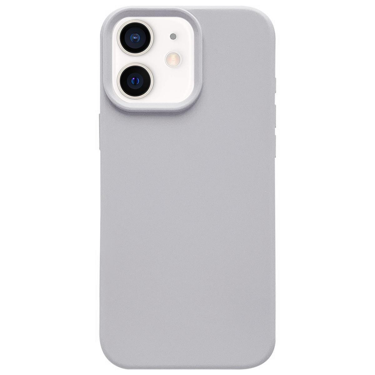 For iPhone 12 Dopamine Simple Imitation Liquid Silicone Phone Case(Smoky Blue) - Shopkiz.com