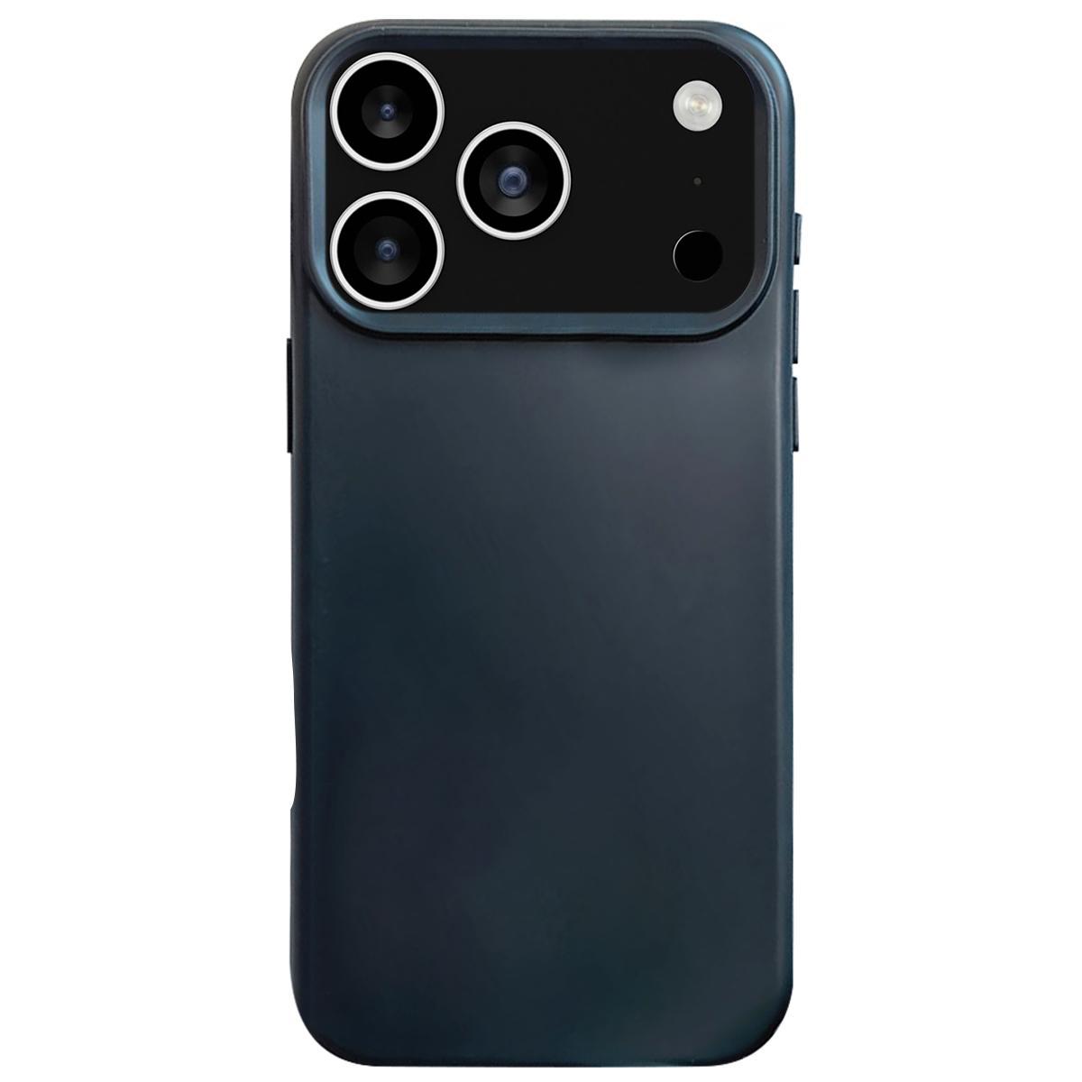 For iPhone 17 Pro Max Dopamine Simple Imitation Liquid Silicone Phone Case(Black) - Shopkiz.com