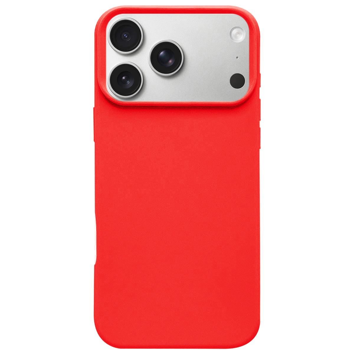 For iPhone 17 Pro Max Dopamine Simple Imitation Liquid Silicone Phone Case(Red) - Shopkiz.com