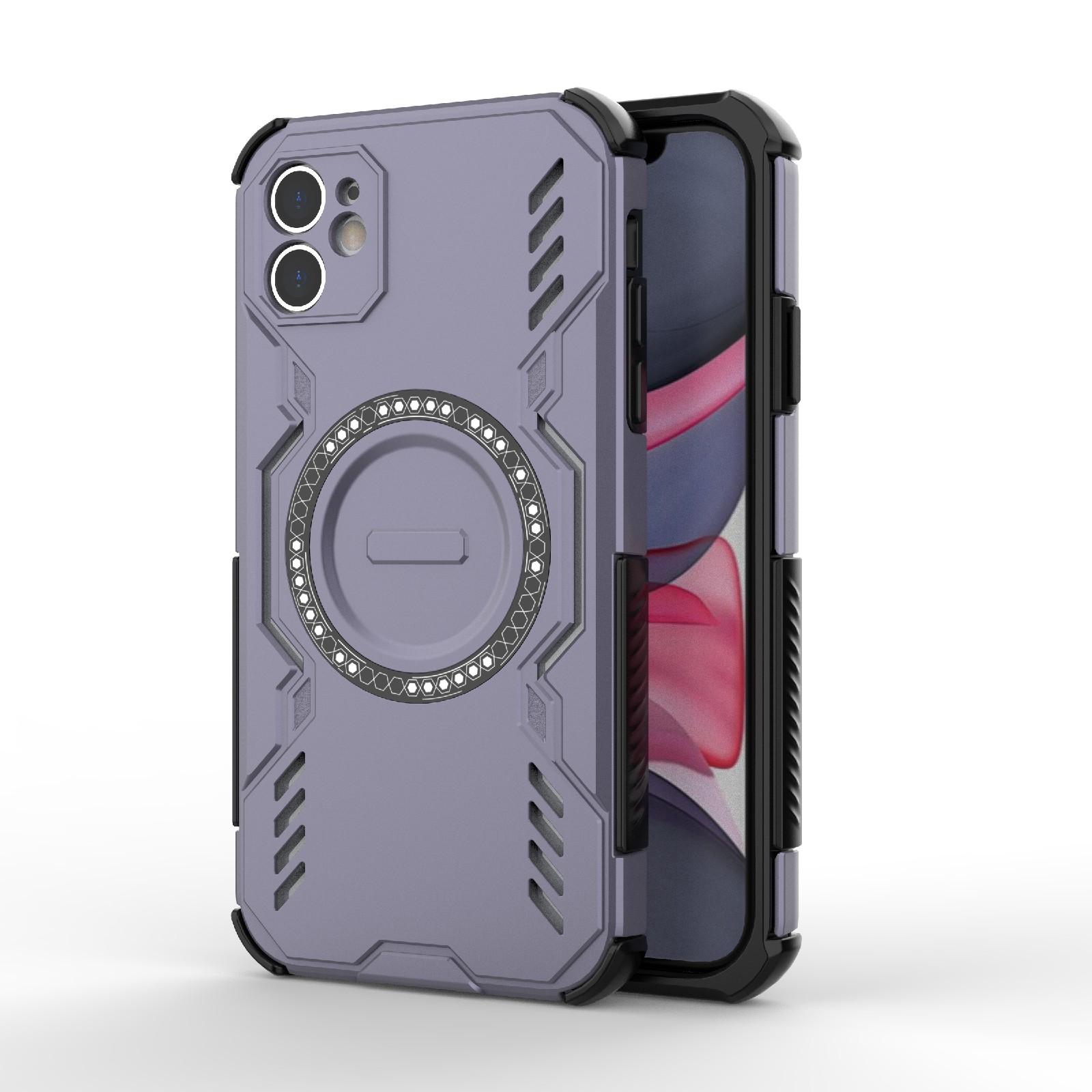 For iPhone 11 Butterfly Armor MagSafe Magnetic Ring Shockproof Phone Case(Purple) - Shopkiz.com