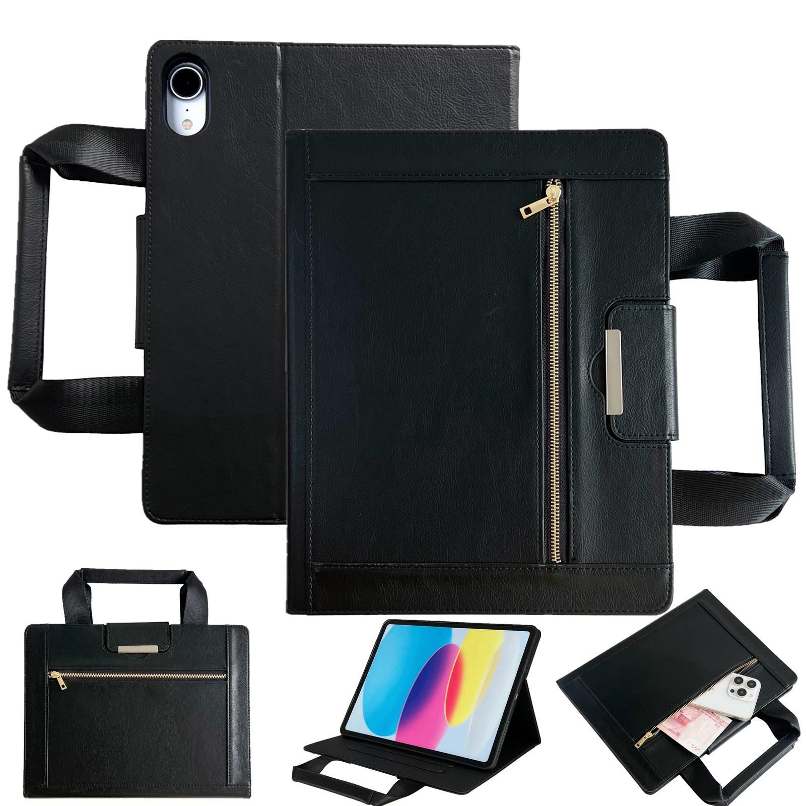 For iPad mini 2024 / 6 Zipper Handle Retro Smart Leather Tablet Case(Black) - Shopkiz.com