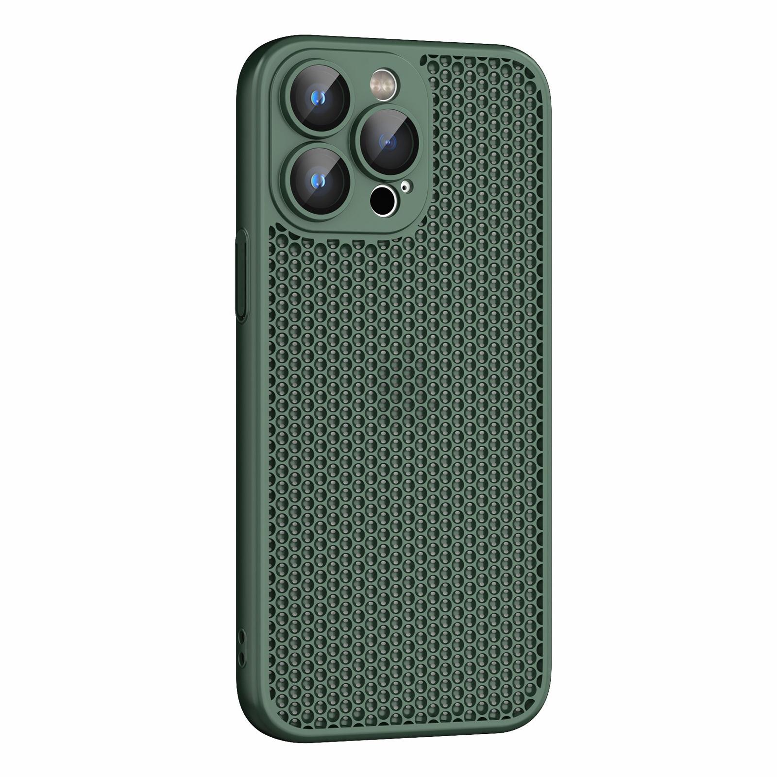 For iPhone 14 Pro Cooling Skin Feel PC Phone Case with Lens Film(Alpine Green) - Shopkiz.com