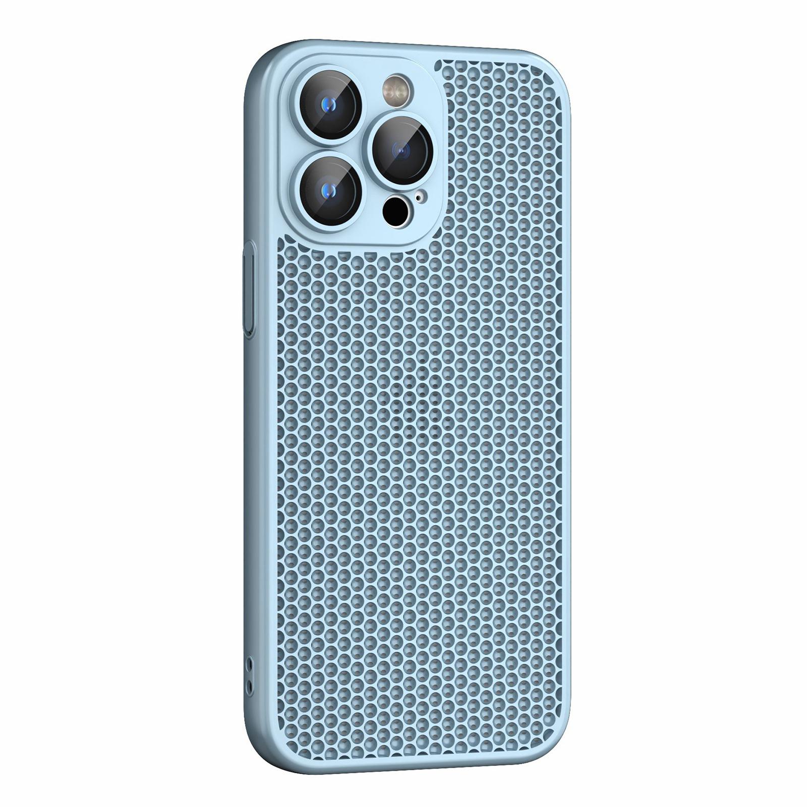 For iPhone 12 Pro Cooling Skin Feel PC Phone Case with Lens Film(Sierra Blue) - Shopkiz.com