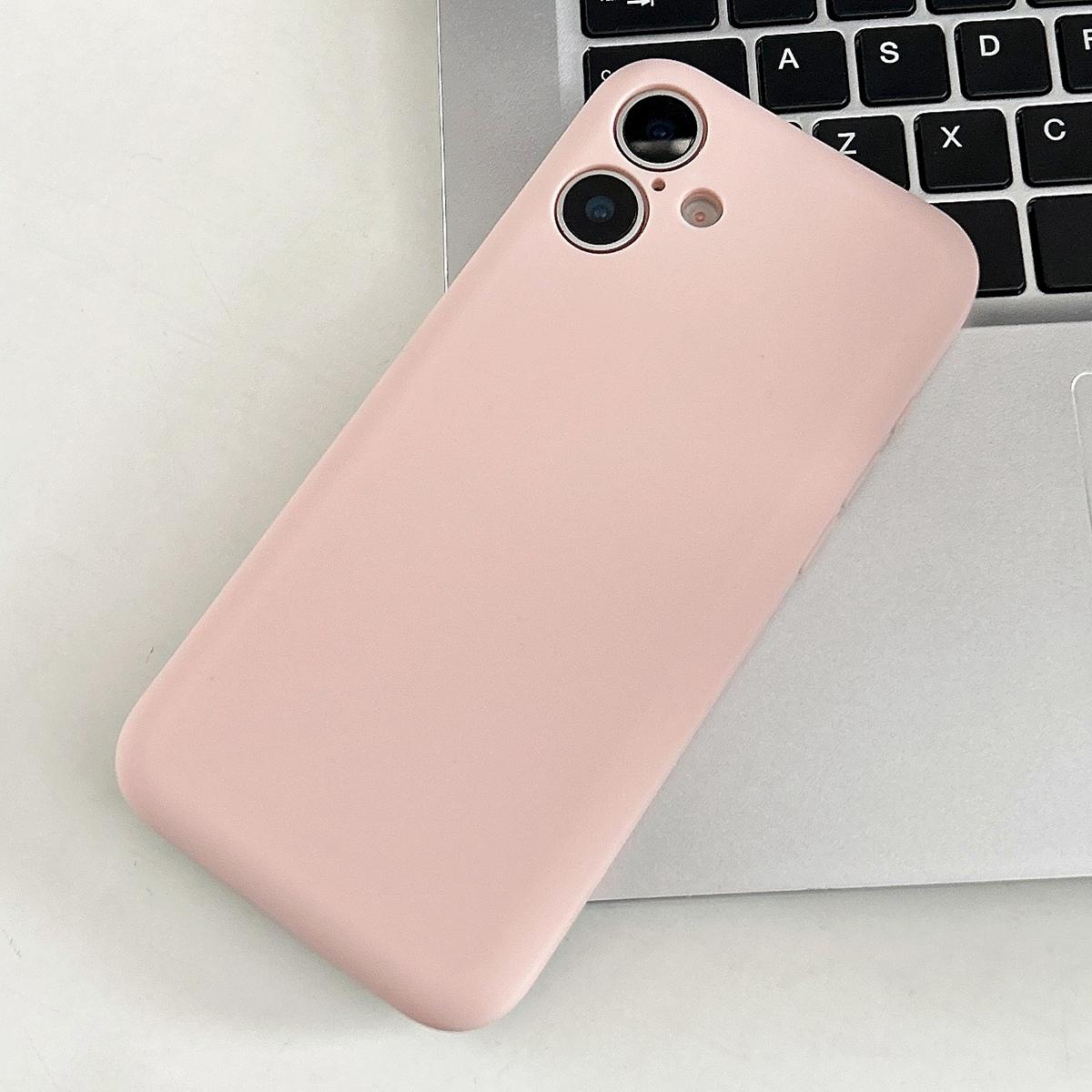 For iPhone 16 Plus Fine Hole Insert Card Slot TPU Phone Case(Pink) - Shopkiz.com