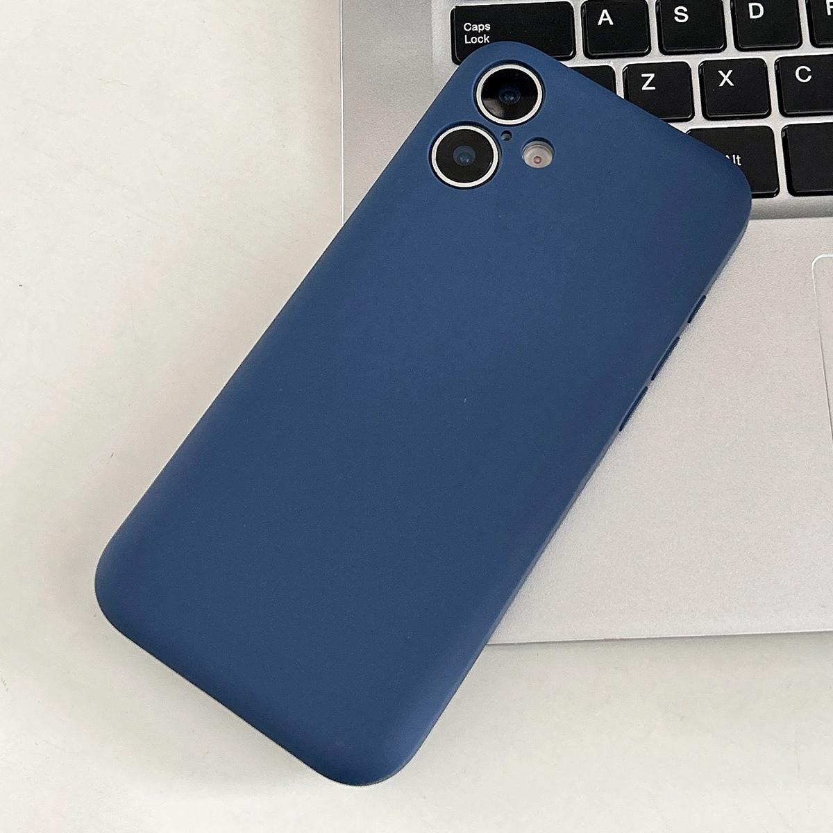 For iPhone 16 Plus Fine Hole Insert Card Slot TPU Phone Case(Blue) - Shopkiz.com