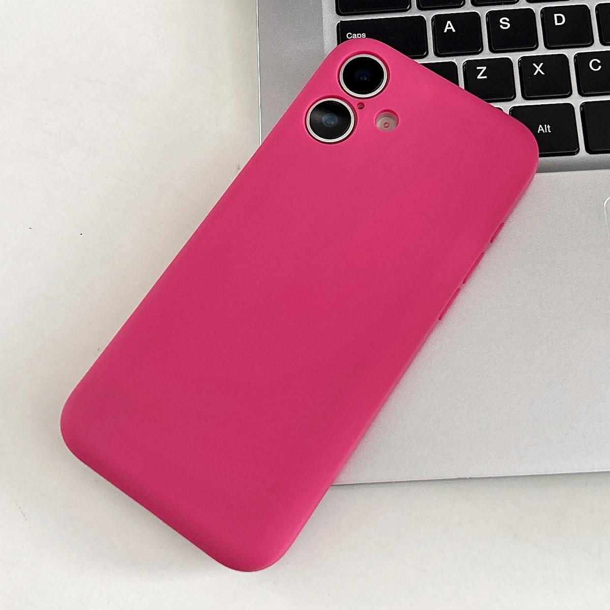 For iPhone 16 Fine Hole Insert Card Slot TPU Phone Case(Rose Red) - Shopkiz.com