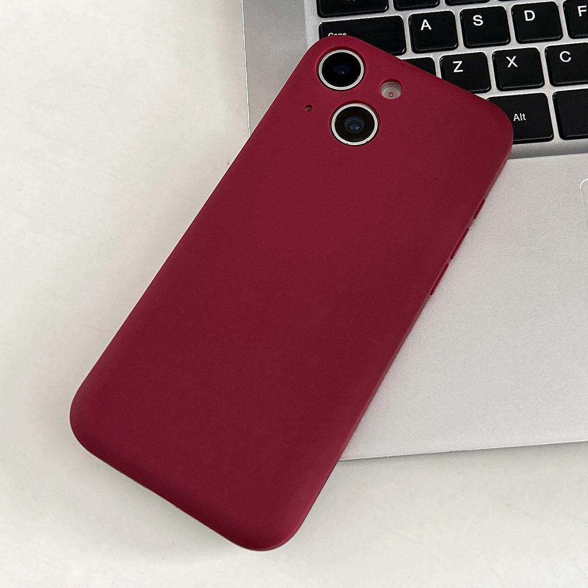 For iPhone 14 Plus Fine Hole Insert Card Slot TPU Phone Case(Red) - Shopkiz.com