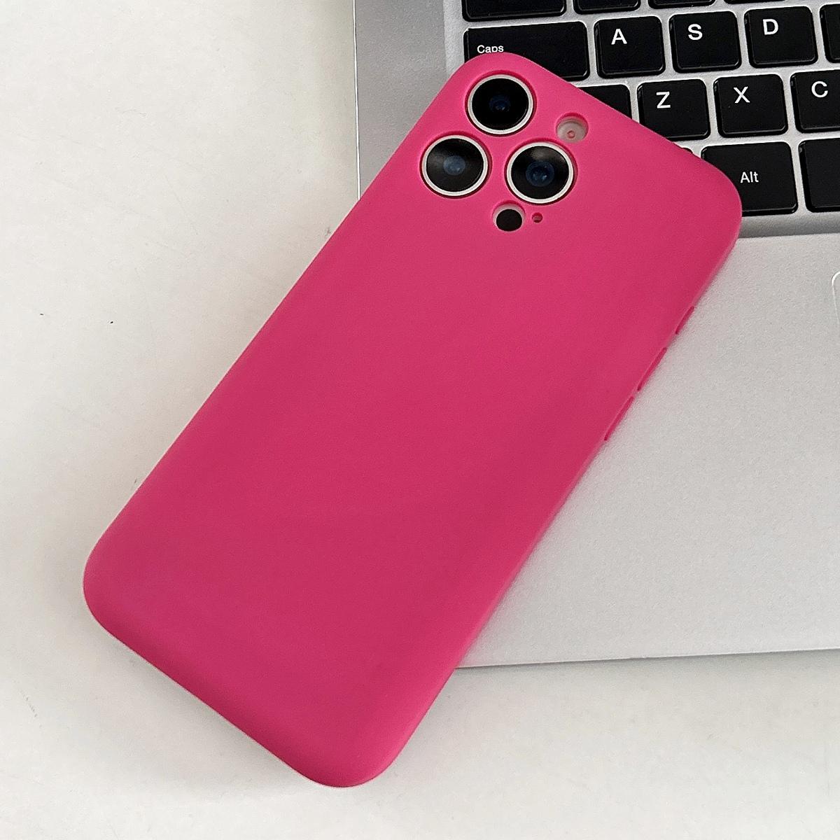 For iPhone 13 Pro Max Fine Hole Insert Card Slot TPU Phone Case(Rose Red) - Shopkiz.com